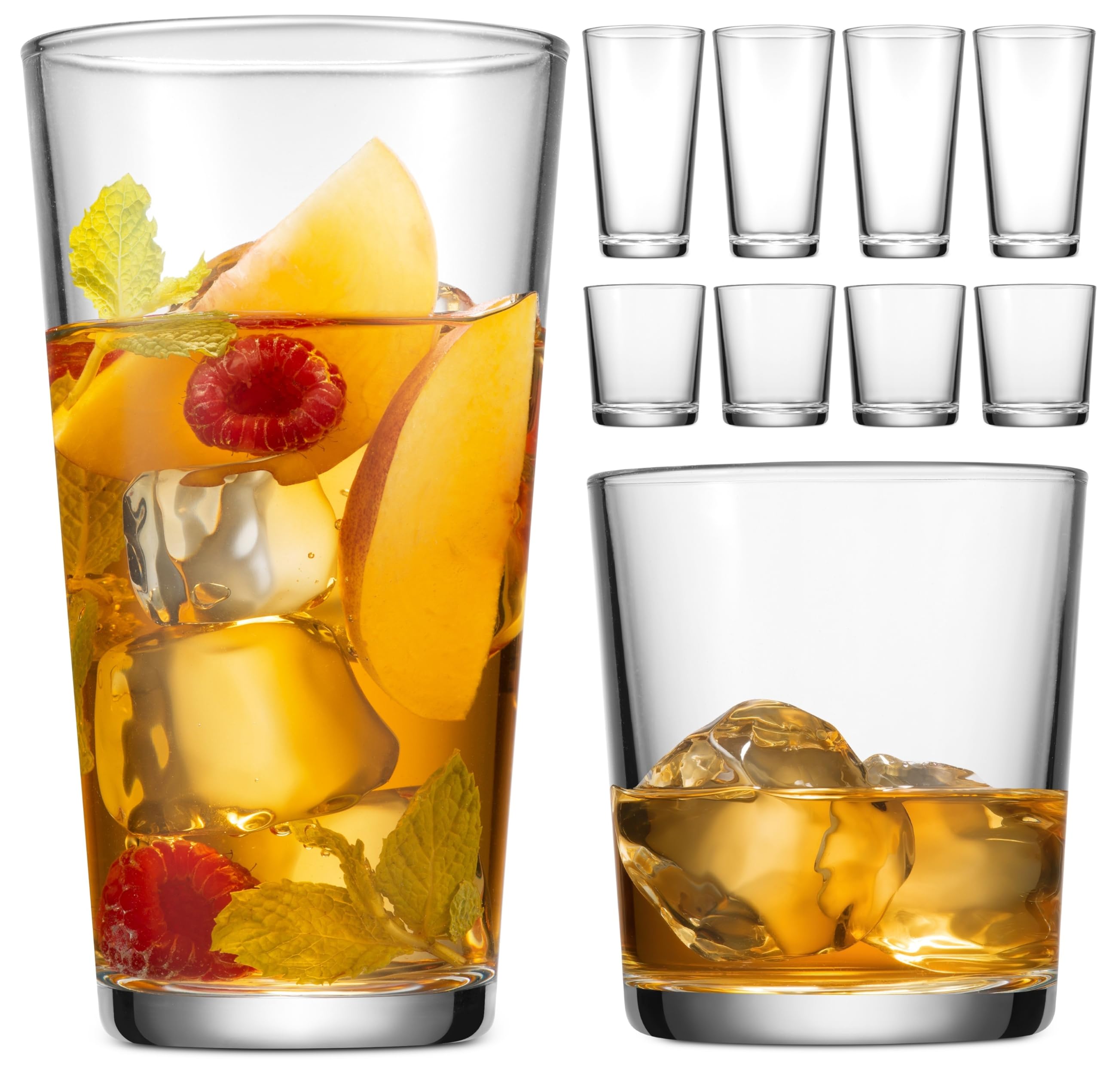 Glaver's Set Di 10 Bicchieri Di Vetro Highball, Refrigeratori Di