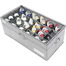 LUVHOMEE Shoe Organiser for Closet, Fits 24 Pairs, Large Shoe Box Storage Containers, Clear Foldable Shoe Storage Bins w/Bottom Support, Space Saving Shoes Holder w/Reinforced Handles, Grey
