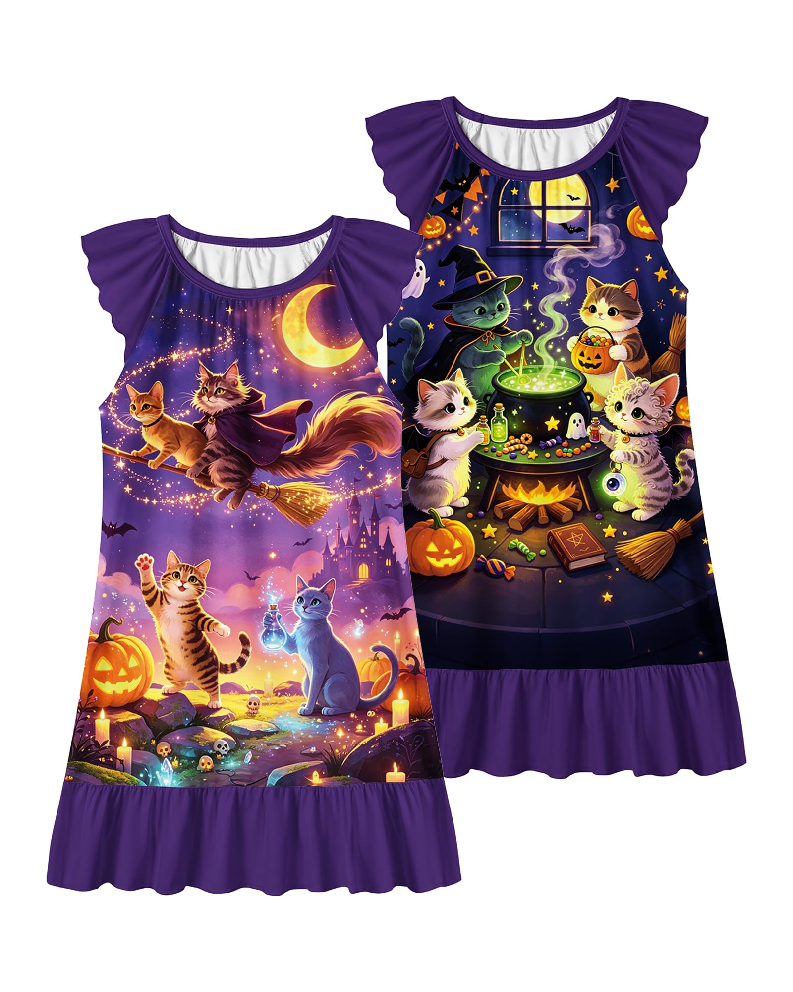 LQSZ Girls Nightgowns Soft Toddler Princess Pajamas Dress for Kids 2pcs