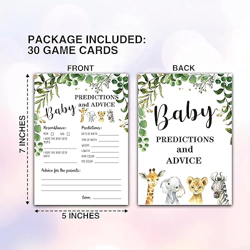 Miniatura 2 de ONDTOM Woodland Animals - Tarjetas de predicciones y consejos para bebés de 5 x 7 pulgadas (paquete de 30) - Tarjetas de juego para baby shower -