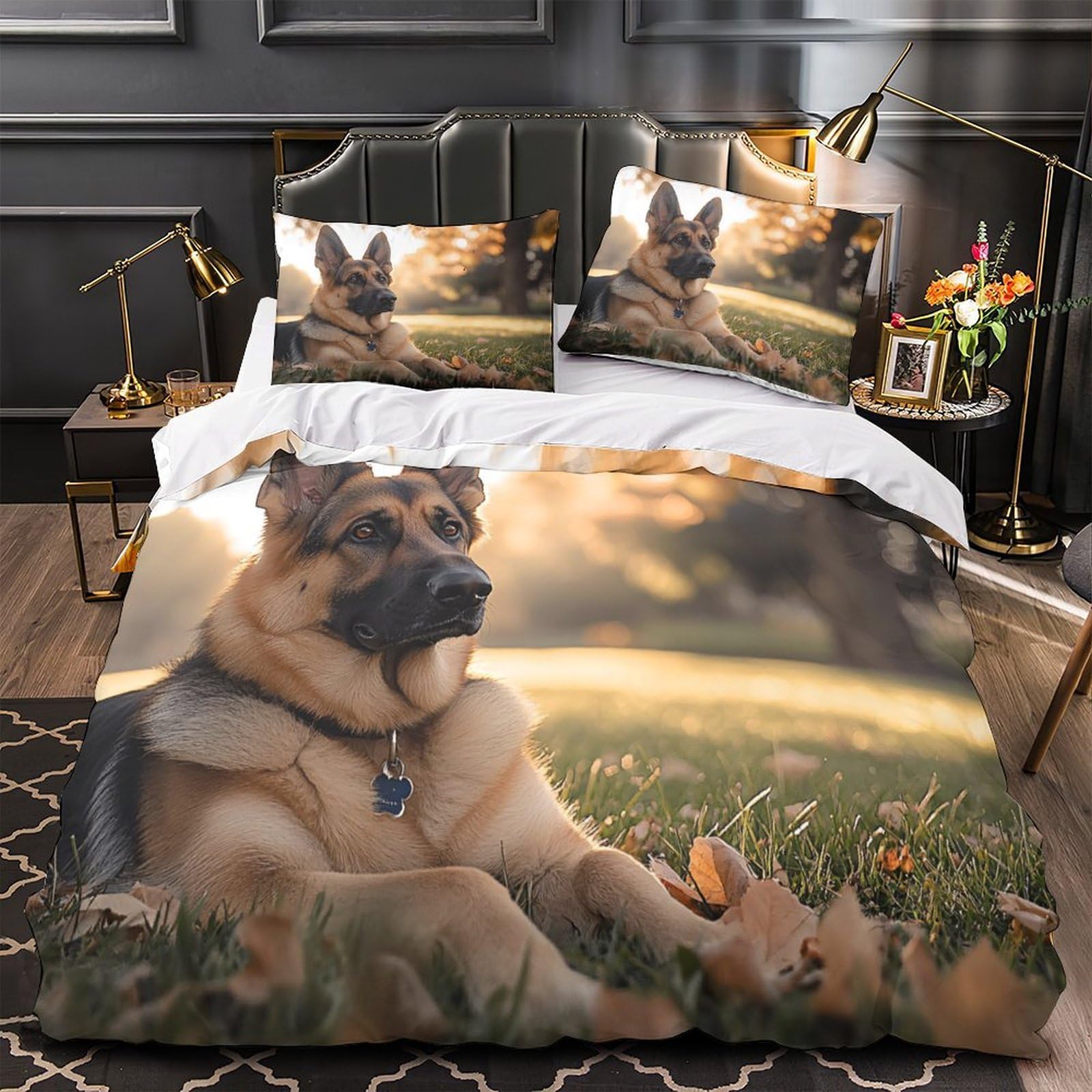 Housse de couette super king 260x220 imprimé 3D avec taies d'oreiller