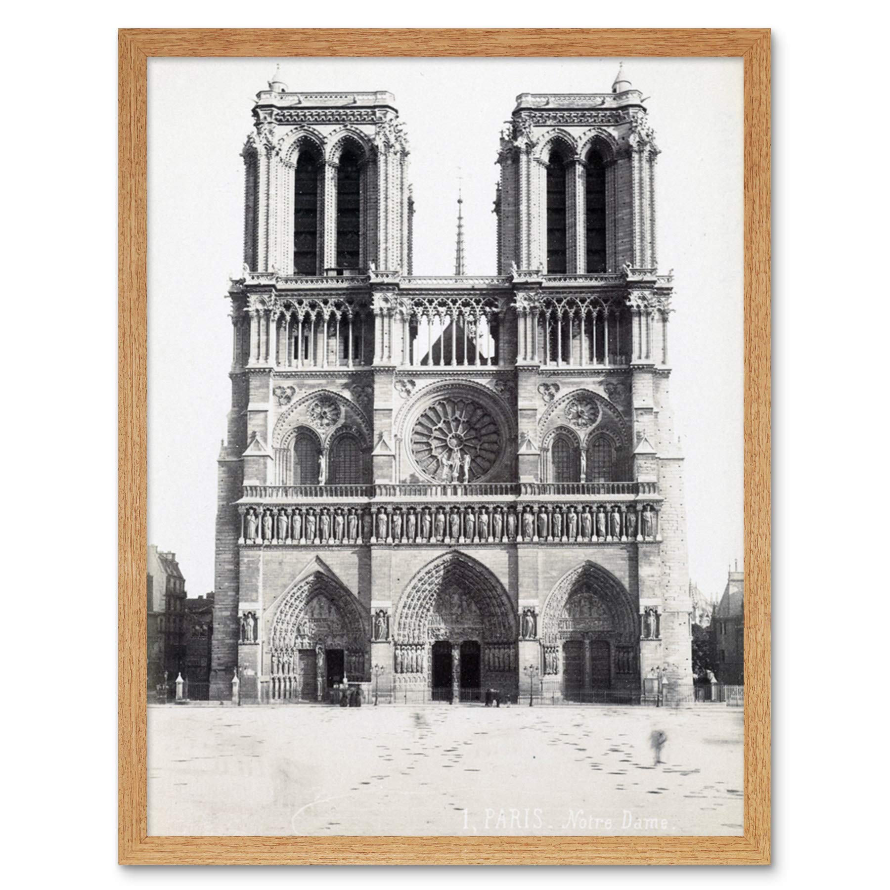 Artery8 Notre Dame Paris France Vintage Photograph Art Print Framed Poster Wall Decor 12x16 inch