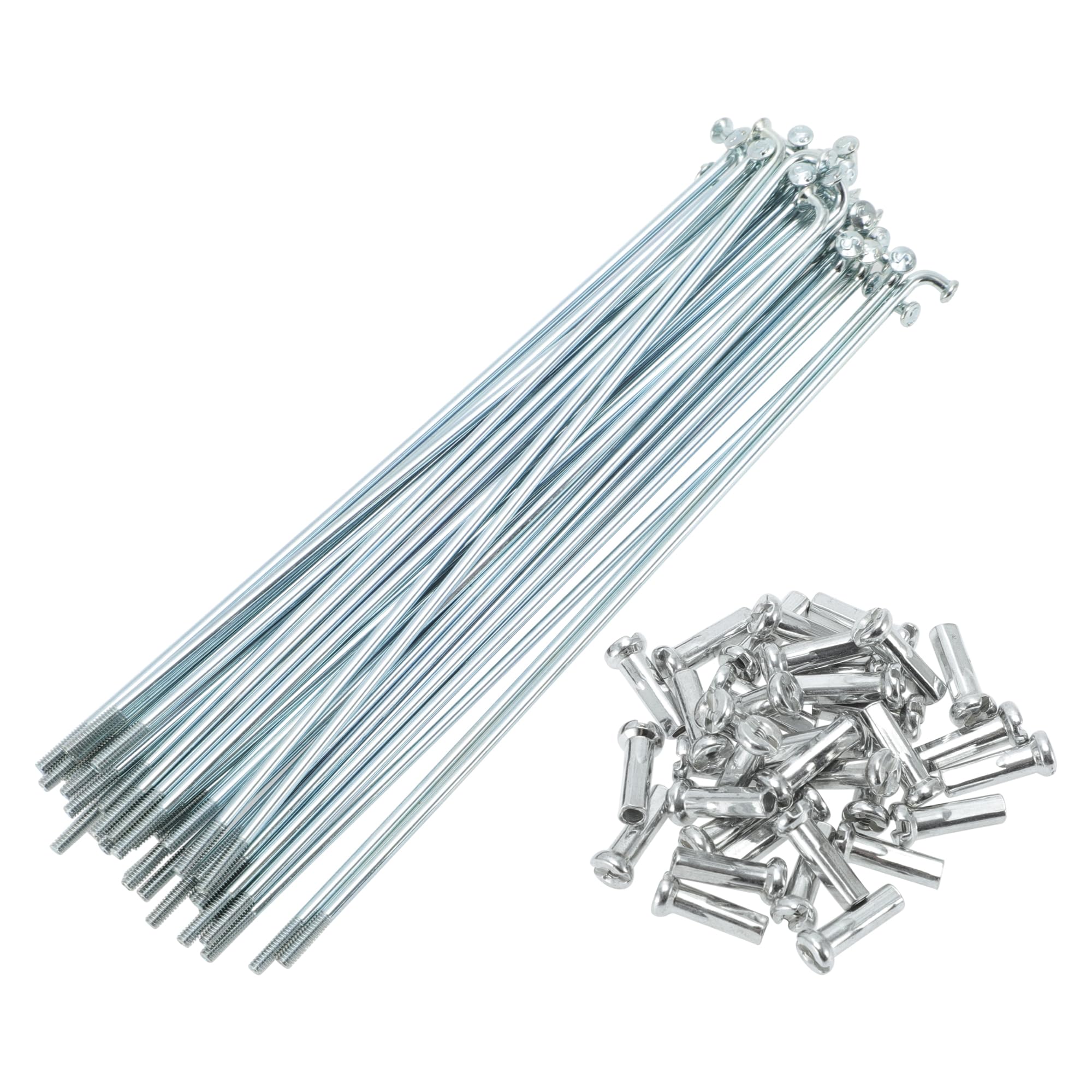 TUCKBOLD Bicycle Spokes Bike Wheel Spokes Silver Tone Nipple 1 Set 14G 159mm Length Carbon Steel Galvanized