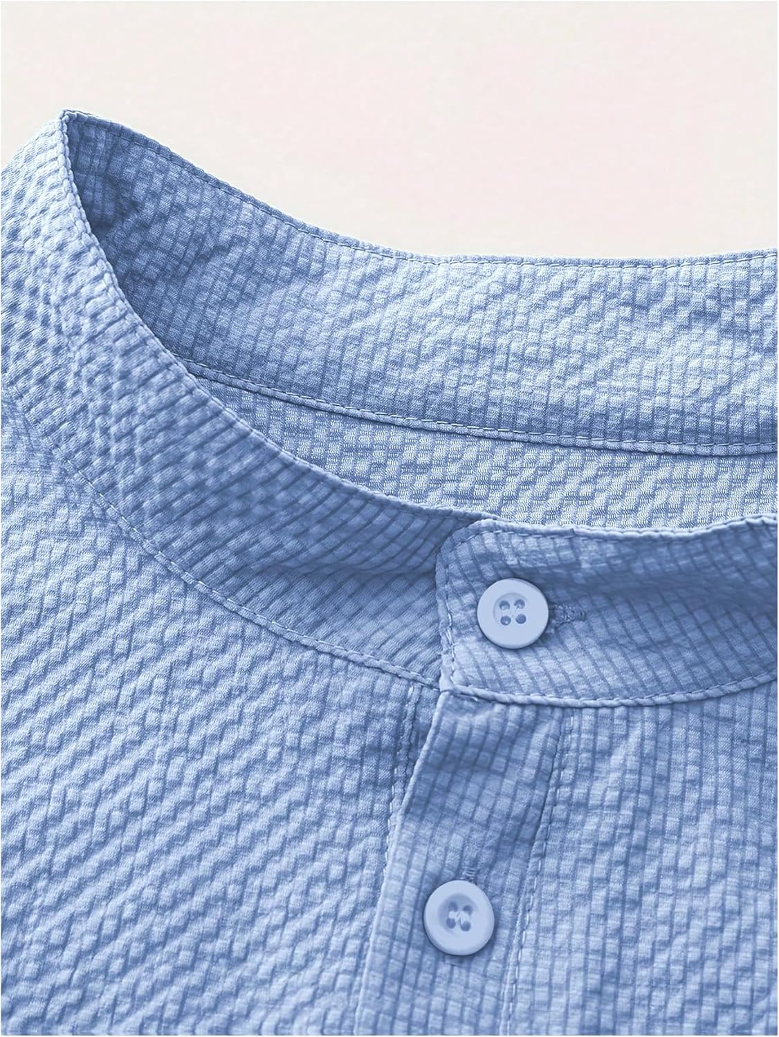 GORGLITTER Men's Striped Half Button Shirt Roll Up Long Sleeve Mock Neck Vacation Tops - Image 4