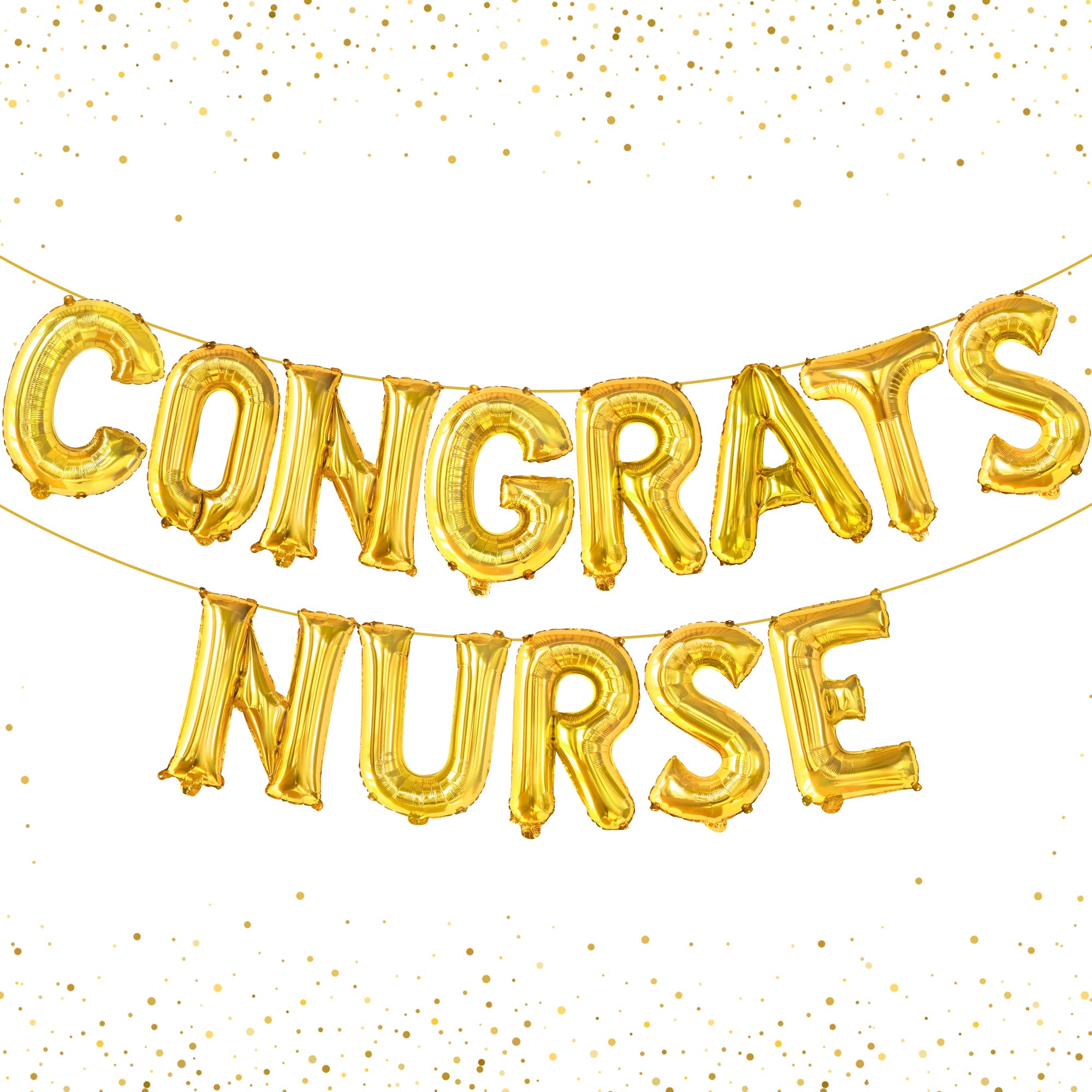 KatchOn, Congrats Nurse Balloons Gold - 16 Inch | Nurse Graduation Decorations Class of 2025 | Balloons for Graduation Party Supplies | Gold Congrats