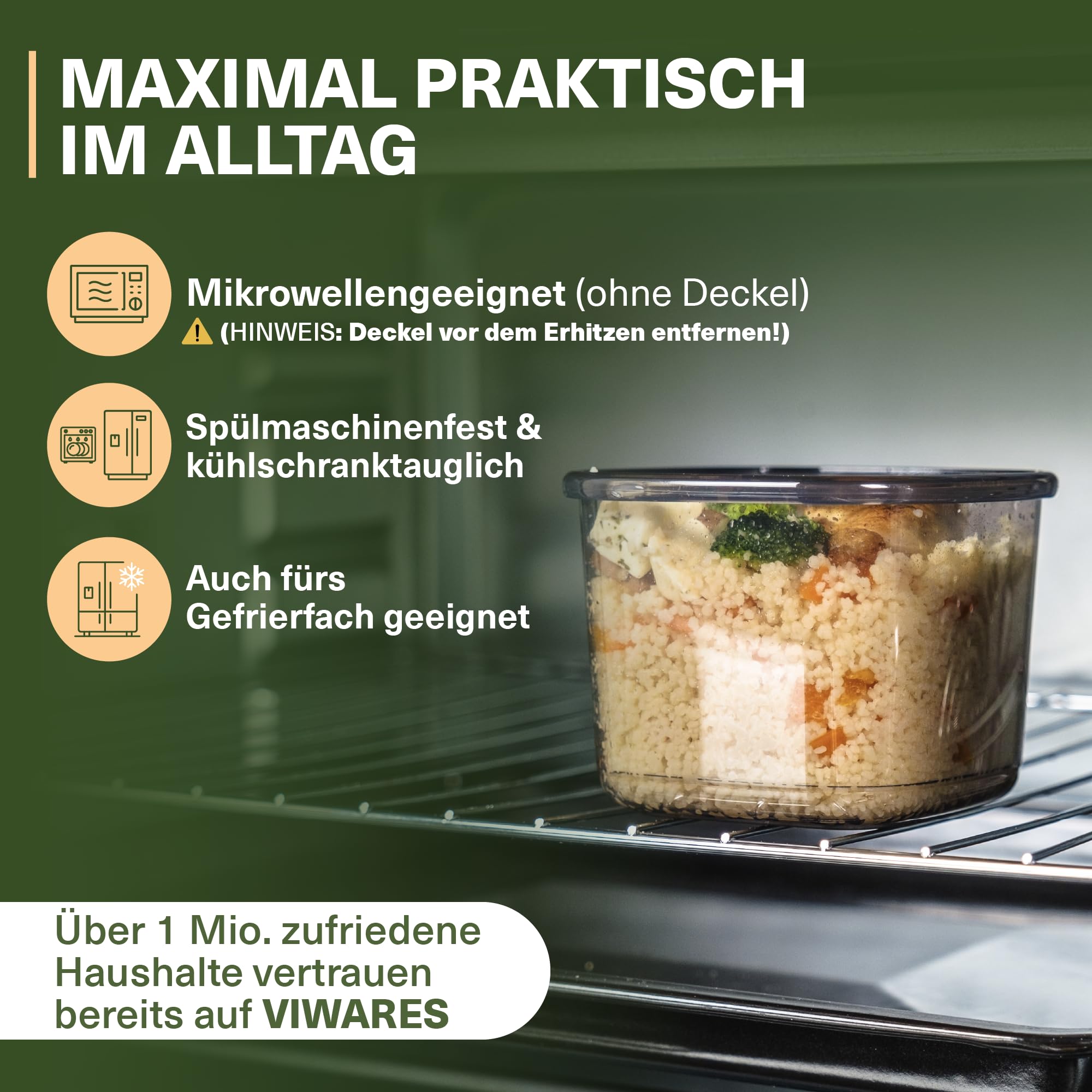 Viwares Contenitori con coperchio, ermetici, set da 48 contenitori senza BPA, per la conservazione della farina di cereali, cucina, pratico organizer da cucina, contenitori per alimenti