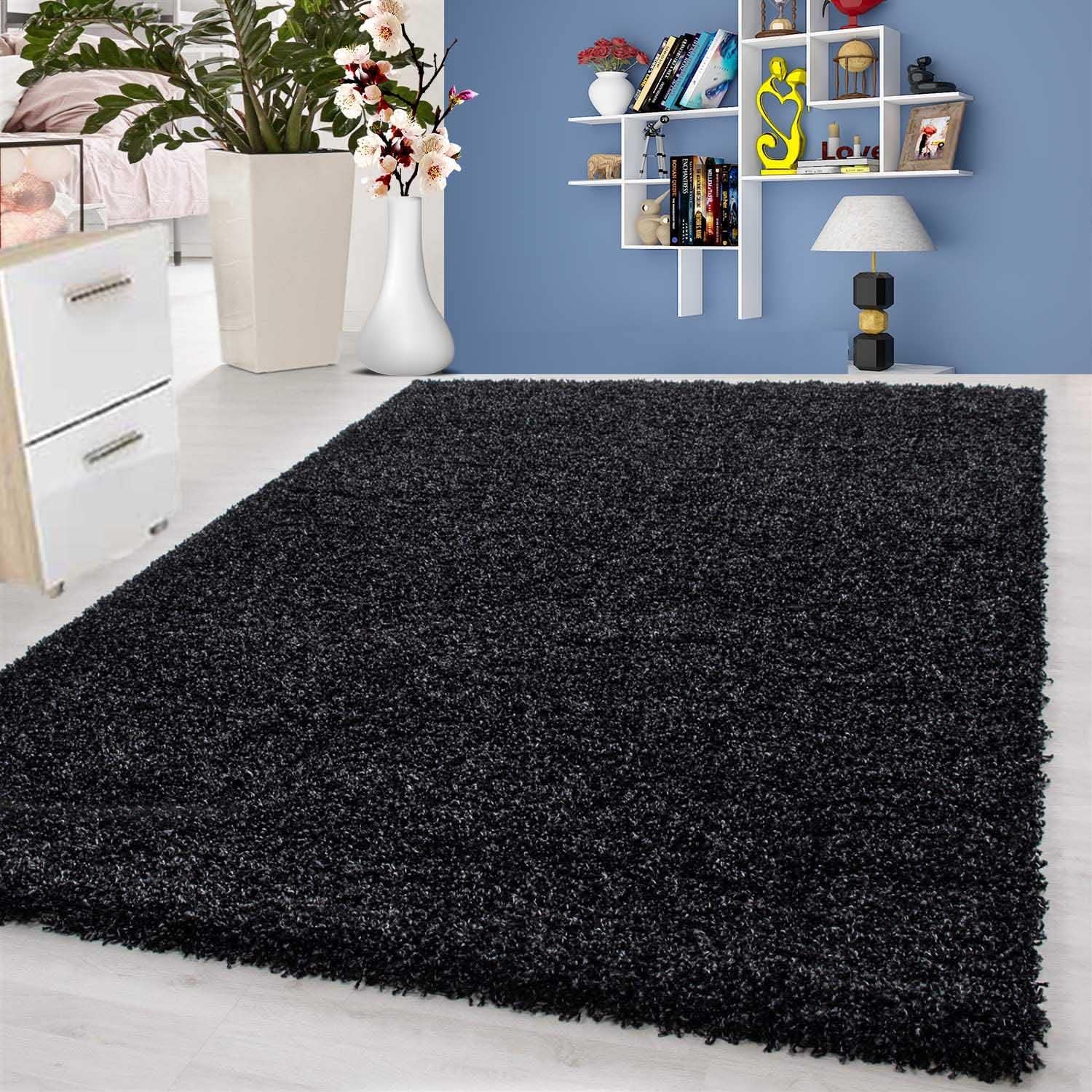 Super Soft Shaggy Rug Anti-Slip Carpet Mat Living Room Large Area Rugs Modern Floor Bedroom Extra Large Size (60 x 110 cm, Anthracite)