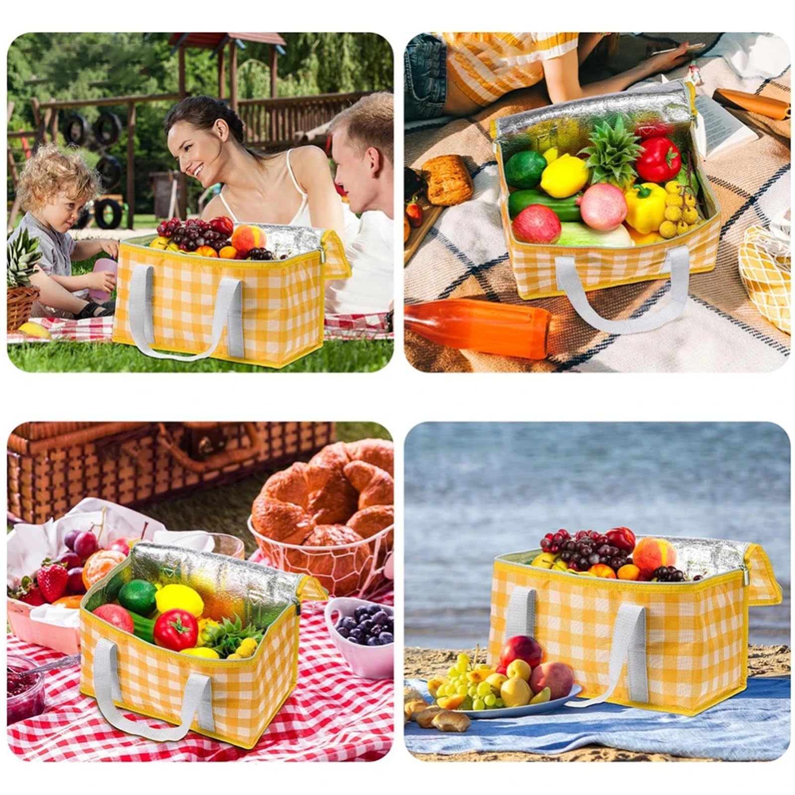 3 pezzi borsa da picnic grande scatola frigo esterna portatile termica isolata campeggio bevande Bento borse Per Il Lavoro