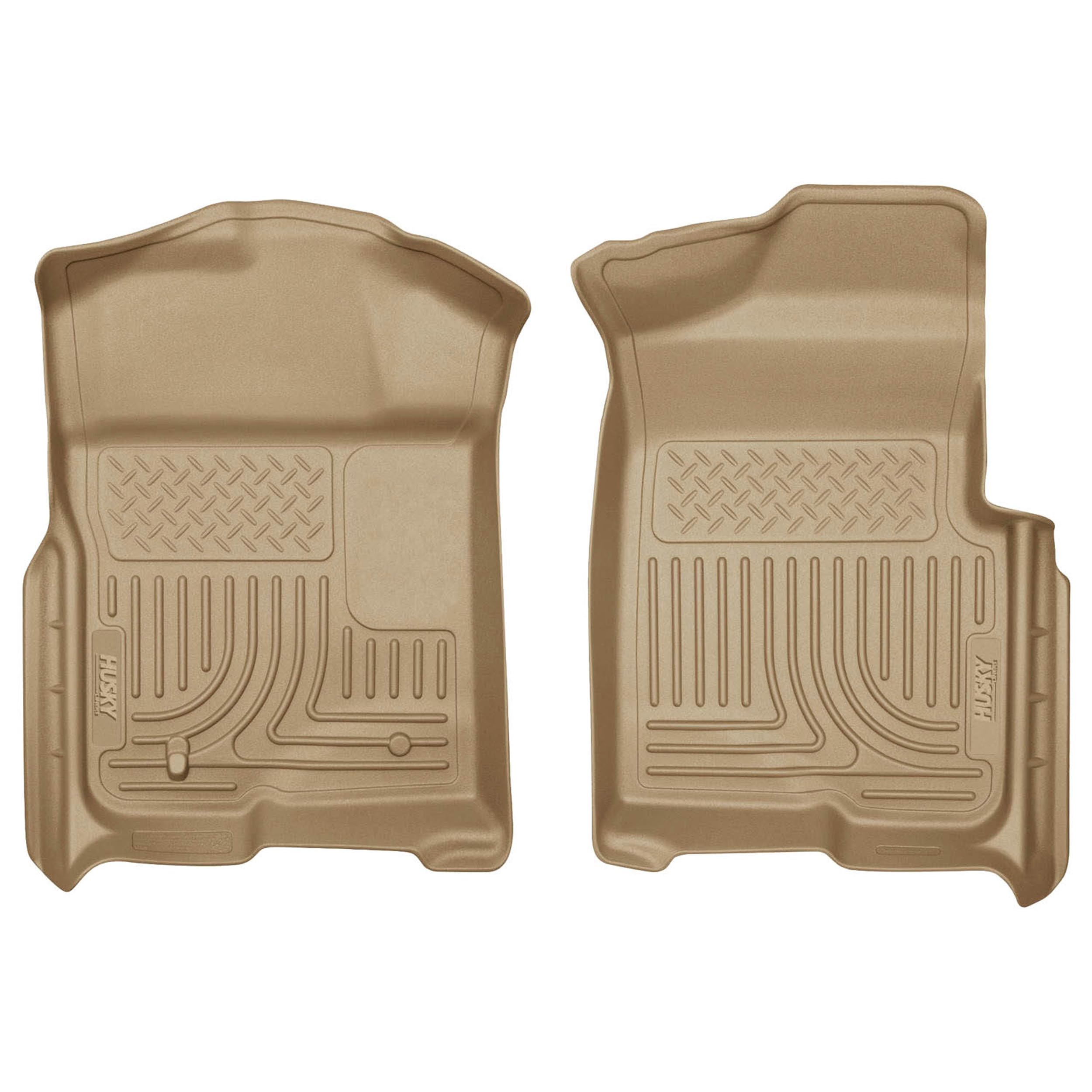 Husky Liners Weatherbeater Floor Mats Fits 2009-2014 Ford F-150 All Cabs Without Manual Shifter Front Row 2-pc Tan