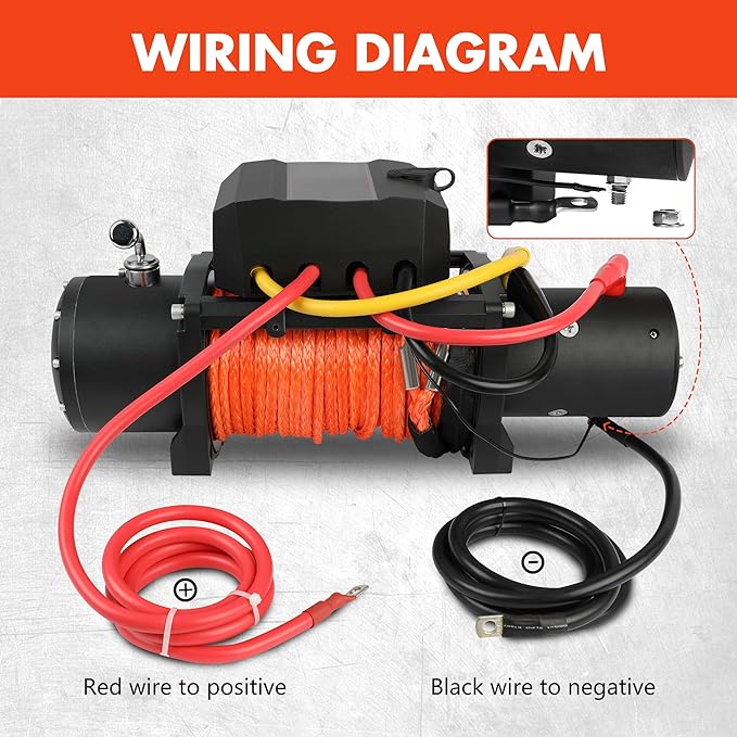 Winche Eléctrico 9500 lb, 12V, IP68, Control Remoto Inalámbrico, 80ft Cuerda Sintética miniatura 6