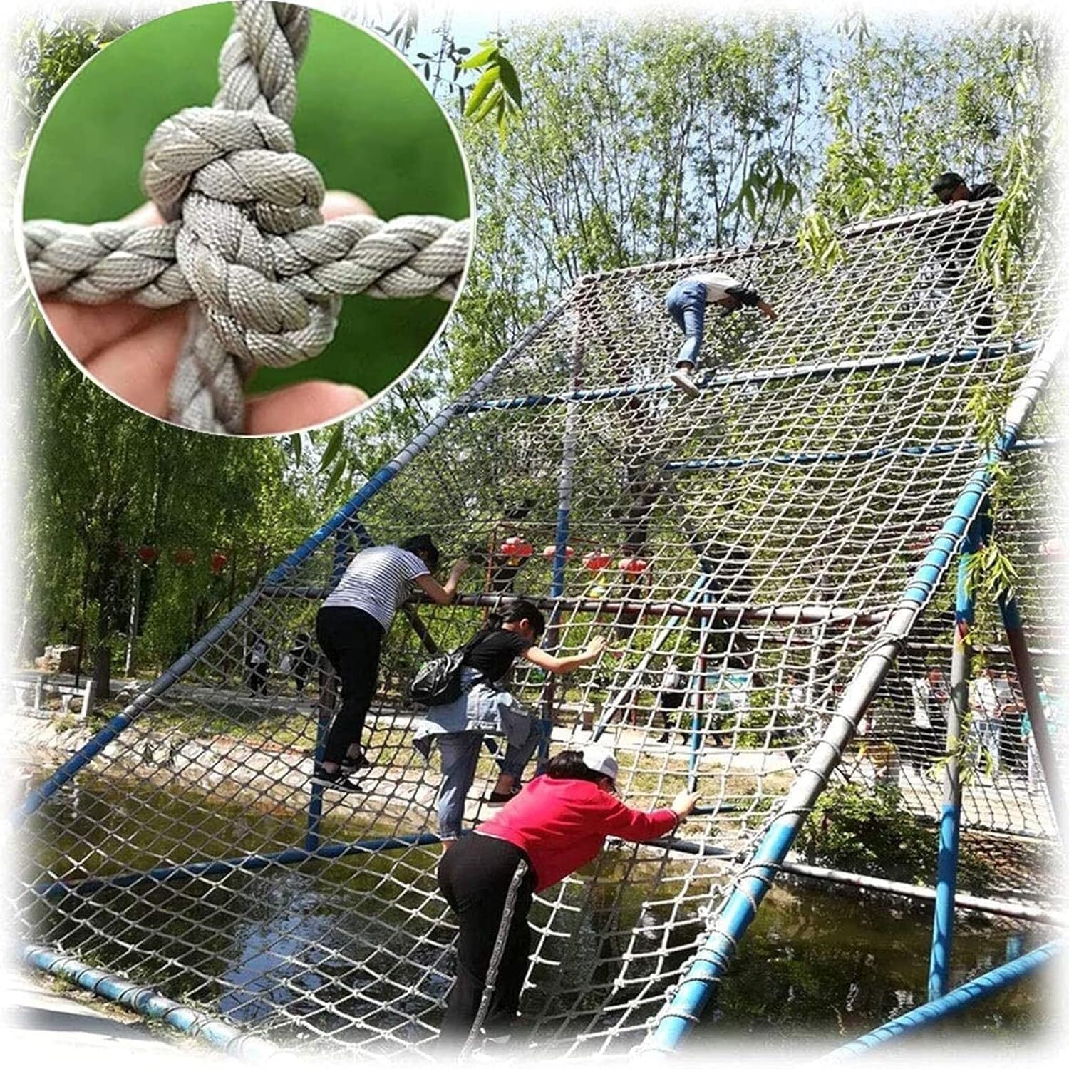 Red de Carga for Escalada, Red con Cuerda for Juegos al Aire Libre, for balcón y Escalera Interior(2*5m)