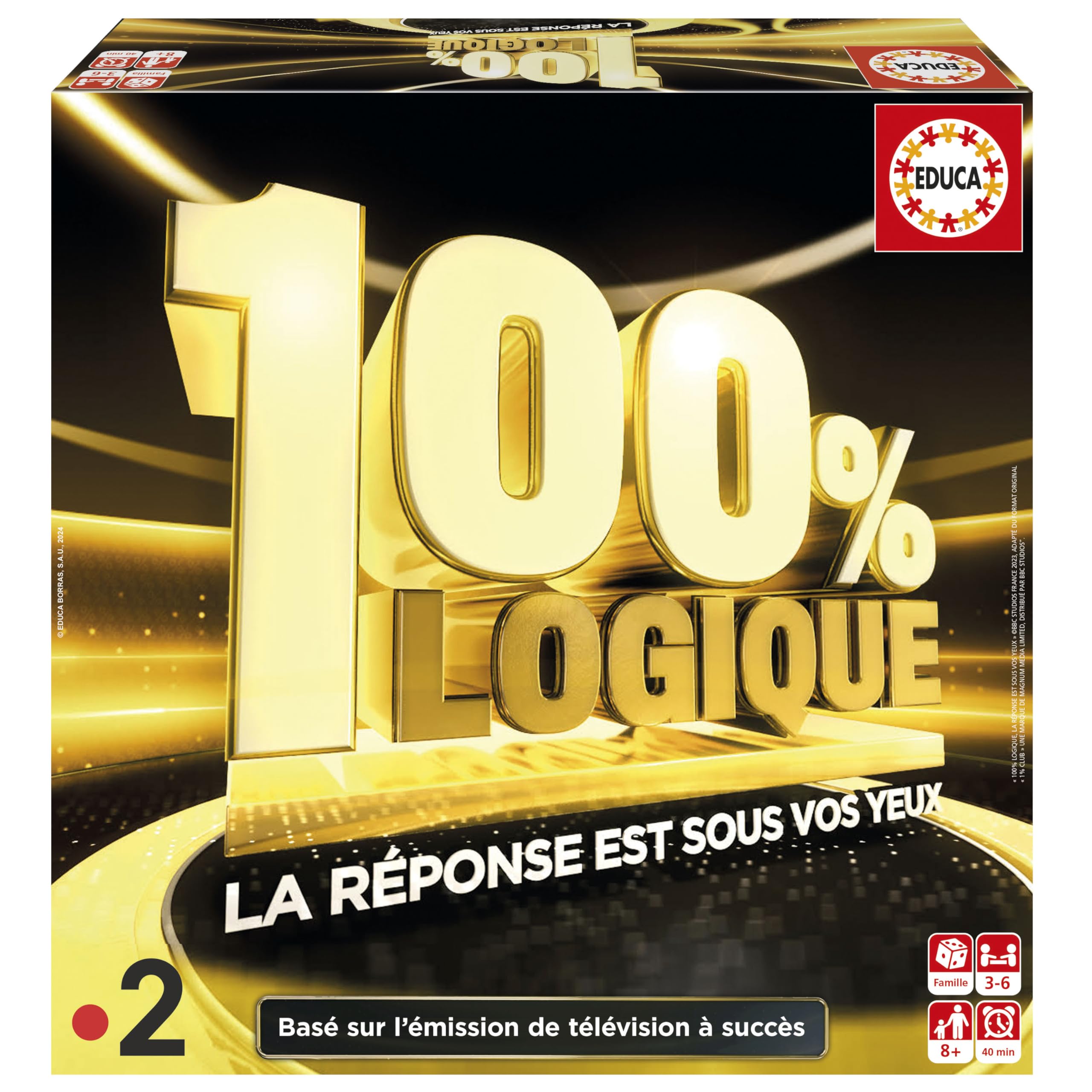 Gioco da tavolo - EDUCA - Logica al 100%: La risposta ? davanti ai tuoi occhi - Tratto dalla serie TV per bambini di 8 anni