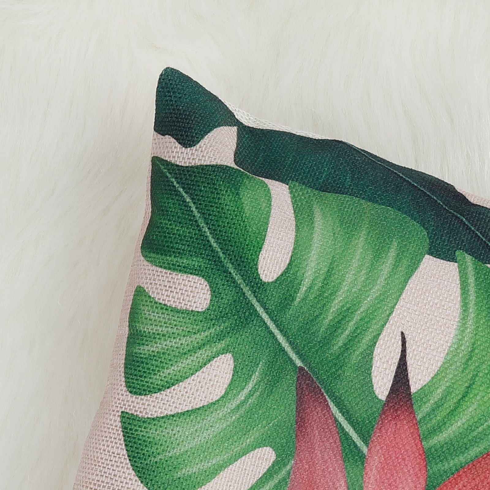 Bonhause Tropical Leaves Cushion Covers 30 x 50 cm Green Leaf Plant Decorative Throw Pillow Covers for Sofa Couch Bed Patio Garden Outdoor Decor Set of 2 - Image 4
