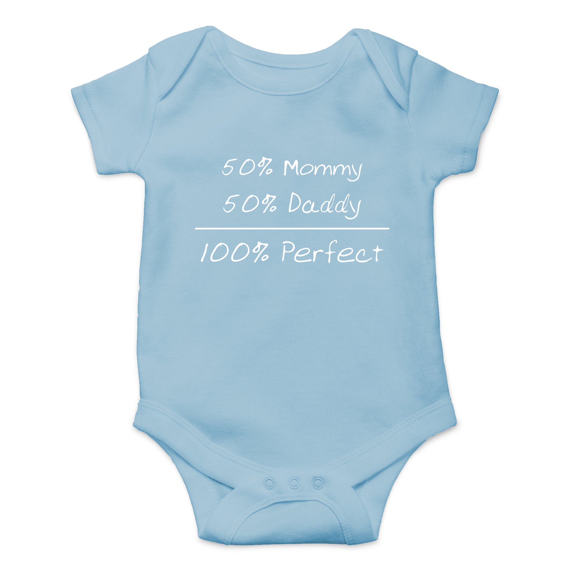 Crazy Bros TeesCBTWear 50% Mommy, 50% Daddy, 100% Perfect Mom & Dad Funny Cute Novelty Infant One-piece Baby Bodysuit