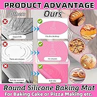 Vista 5 de Tapete de silicona para hornear, tapete de silicona para tartas, tapete de silicona para hornear con medidas para tartas, soporte antiadherente