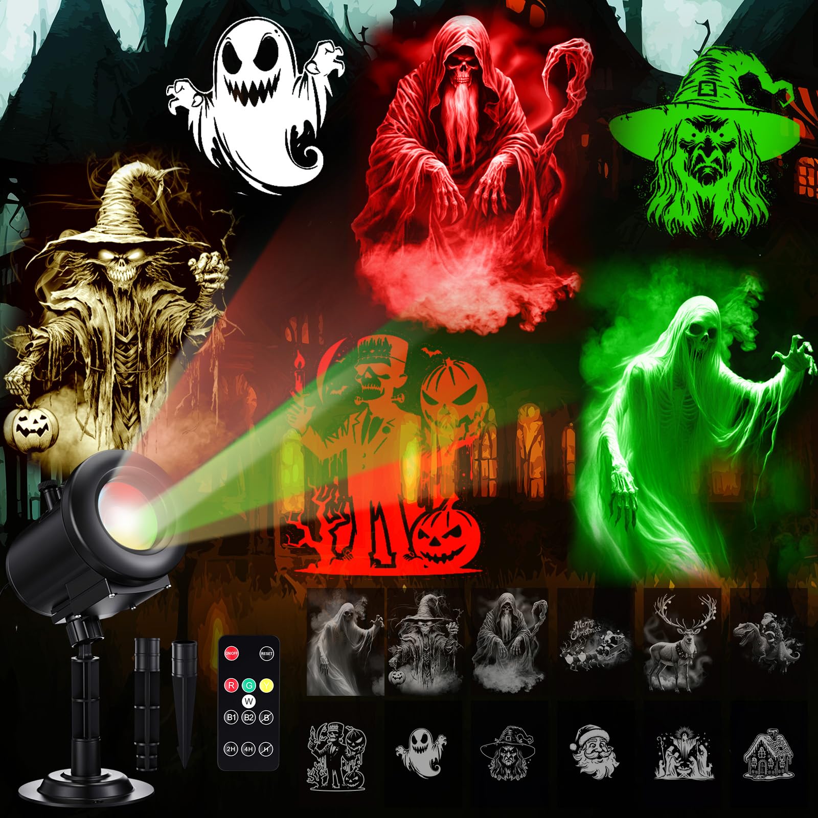 Aurelema 12 in 1 Halloween and Christmas Projector Lights