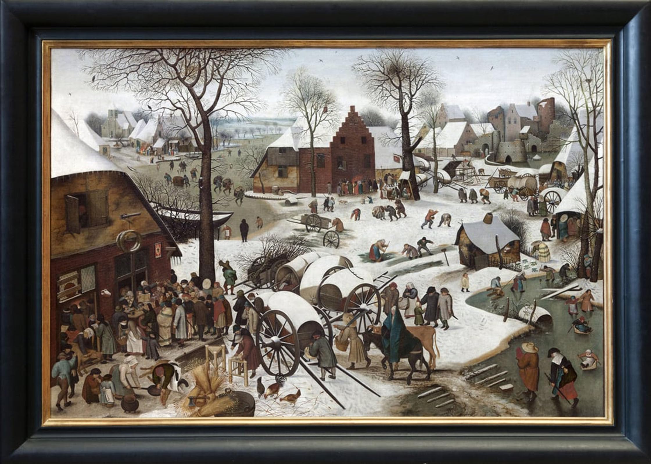 RZHRHJES Vintage Picture Wall Picture Painting Print Poster the Census At Bethlehem by Pieter Brueghel the Younger Abstract Wall Art Painting for Office Decor 60x90cm