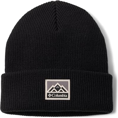 Columbia Unisex Whirlibird Cuffed Beanie, Black/Mountains, One Size