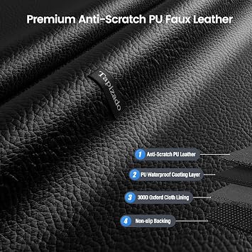 SUV Cargo Liner for Dogs with PU Leather, Waterproof Pet Trunk Cover with Higher Side Panels, Dog Seat Mat for SUVs Vans with Bumper Protection, Non-Slip, Large Size,