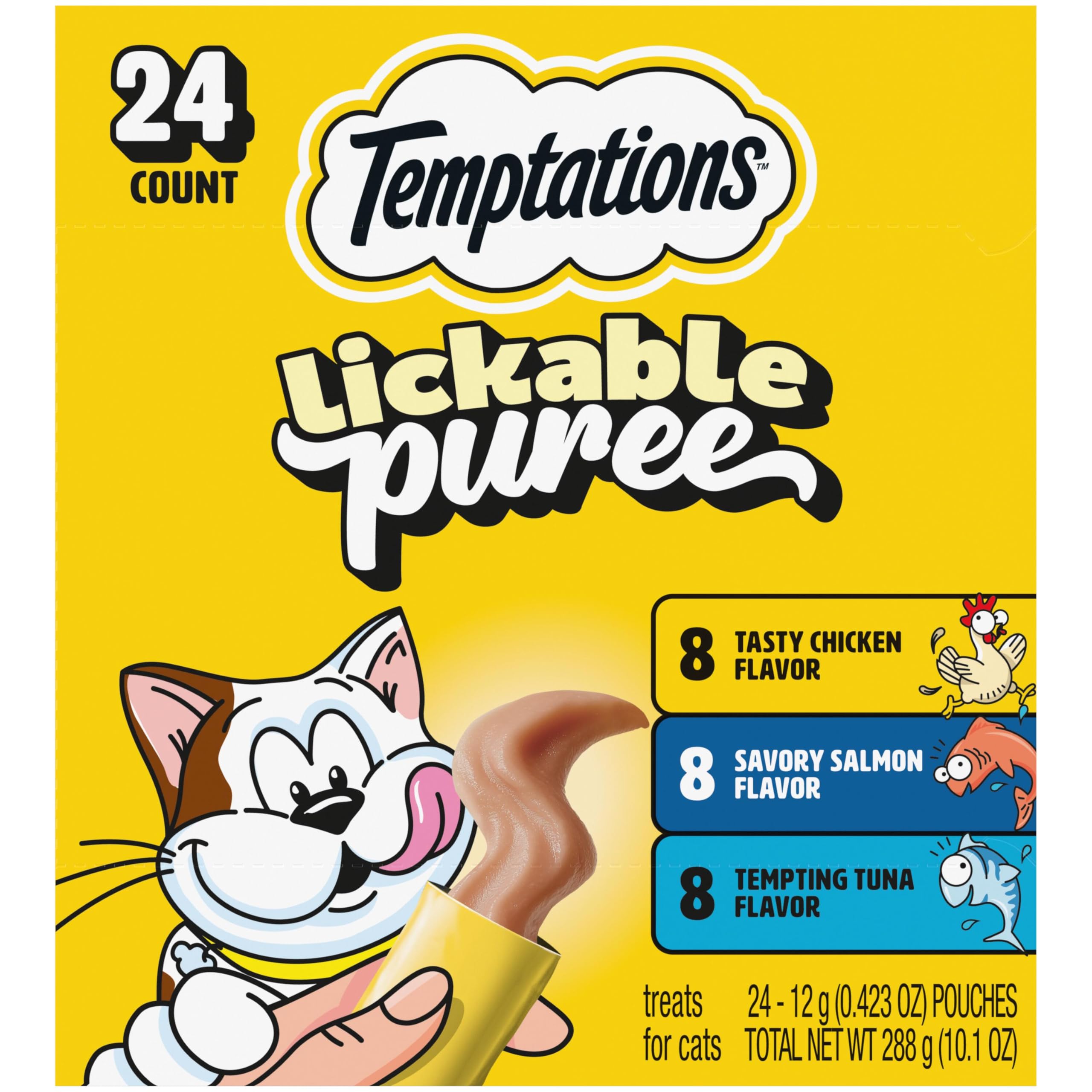 Temptations Creamy Puree with Chicken, Salmon, and Tuna Variety