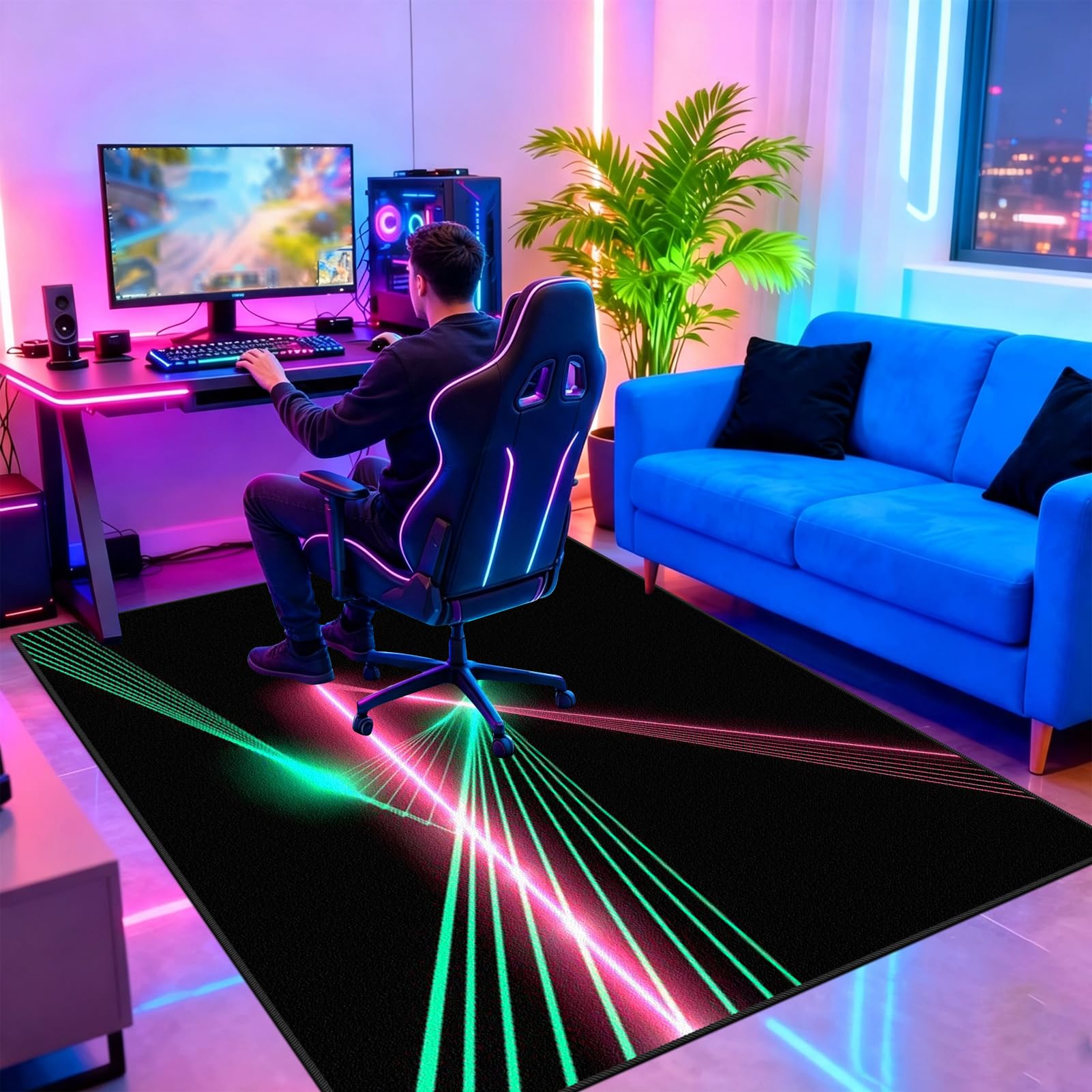 Gaming Tappeto Sedia 120 x 150 cm Tappeto per Sedia con Ruote
