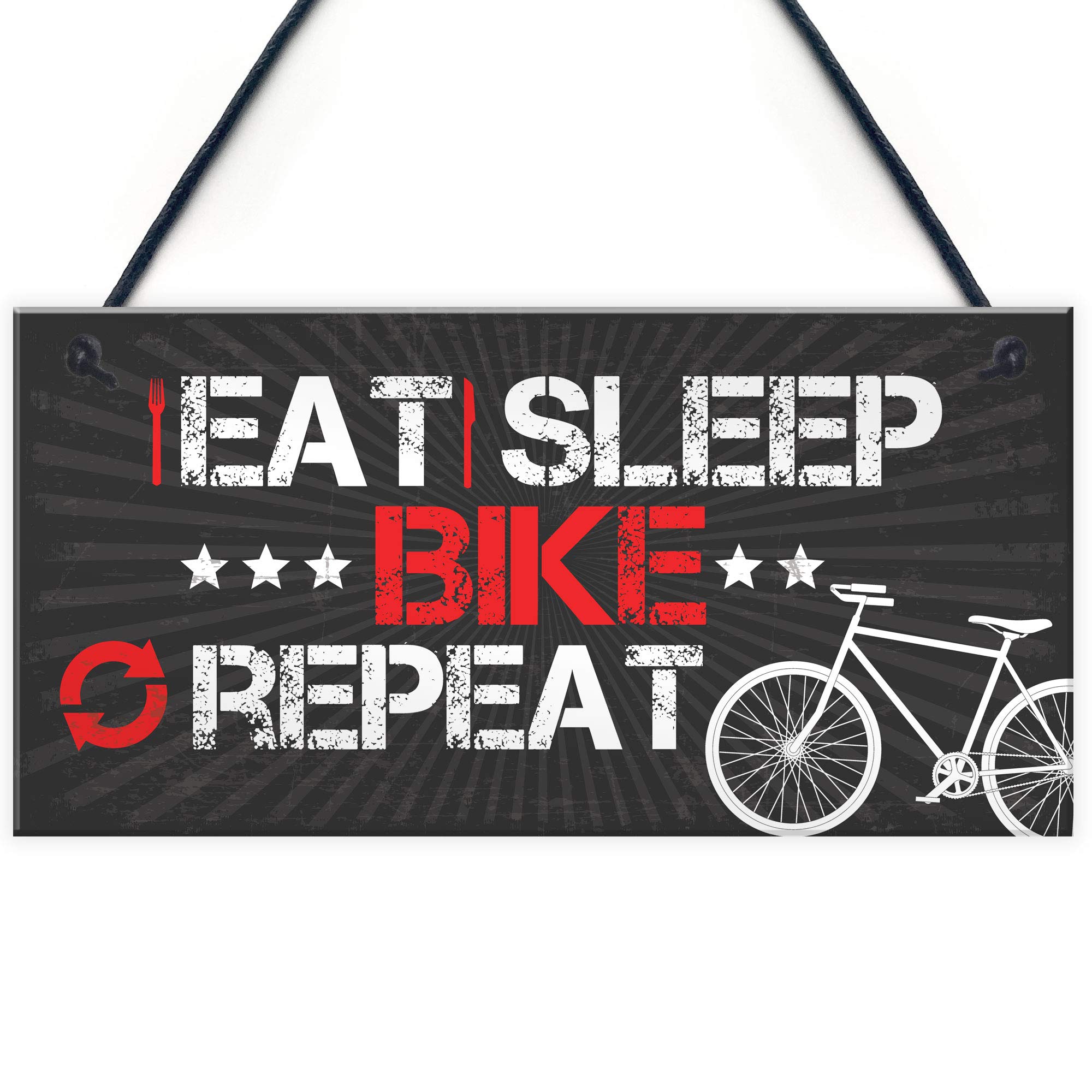 Red Ocean Gifts For Bicycle Bike Enthusiast Biker Gifts For Men Hanging Garage Man Cave Plaque Bicycle Gifts For Dad Brother Son