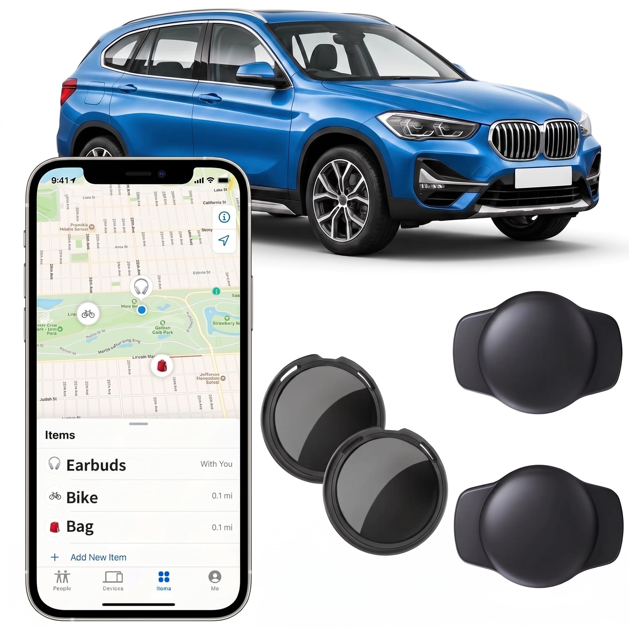 GPS Tracker for Vehicles No Subscription Required Locator Waterproof Work with Find My Network (iOS Only) Real Time Magnetic Car Tracker Device Hidden Item Finder Mini Global Network for Car Dog Kids-picture-13