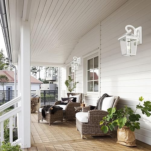 Miniatura 54 de Lámparas de pared para exteriores, faroles de pared exterior impermeables con vidrio, apliques de pared exterior, luces de porche delantero