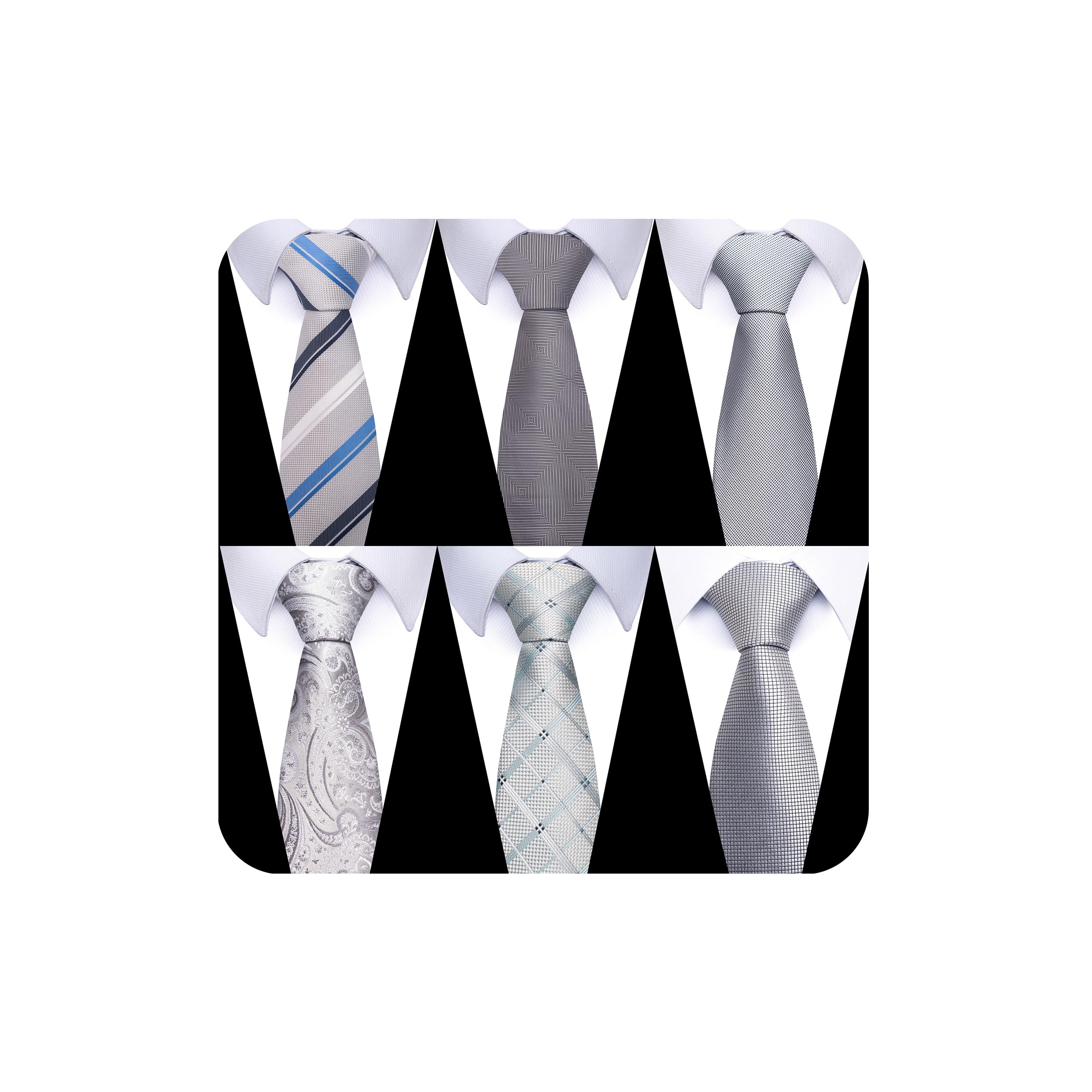 joy alice Tie For Men 6 PCS Necktie Woven Jacquard Neck Ties Set