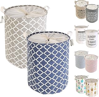 LessMo 2PCS Grand Organiser Paniers pour Vêtements Stockage, Panier à Linge en Tissu, pour édredon, Oreiller, literie, Couverture et Vêtements【 Imperméable, Pliable, Antipoussière】