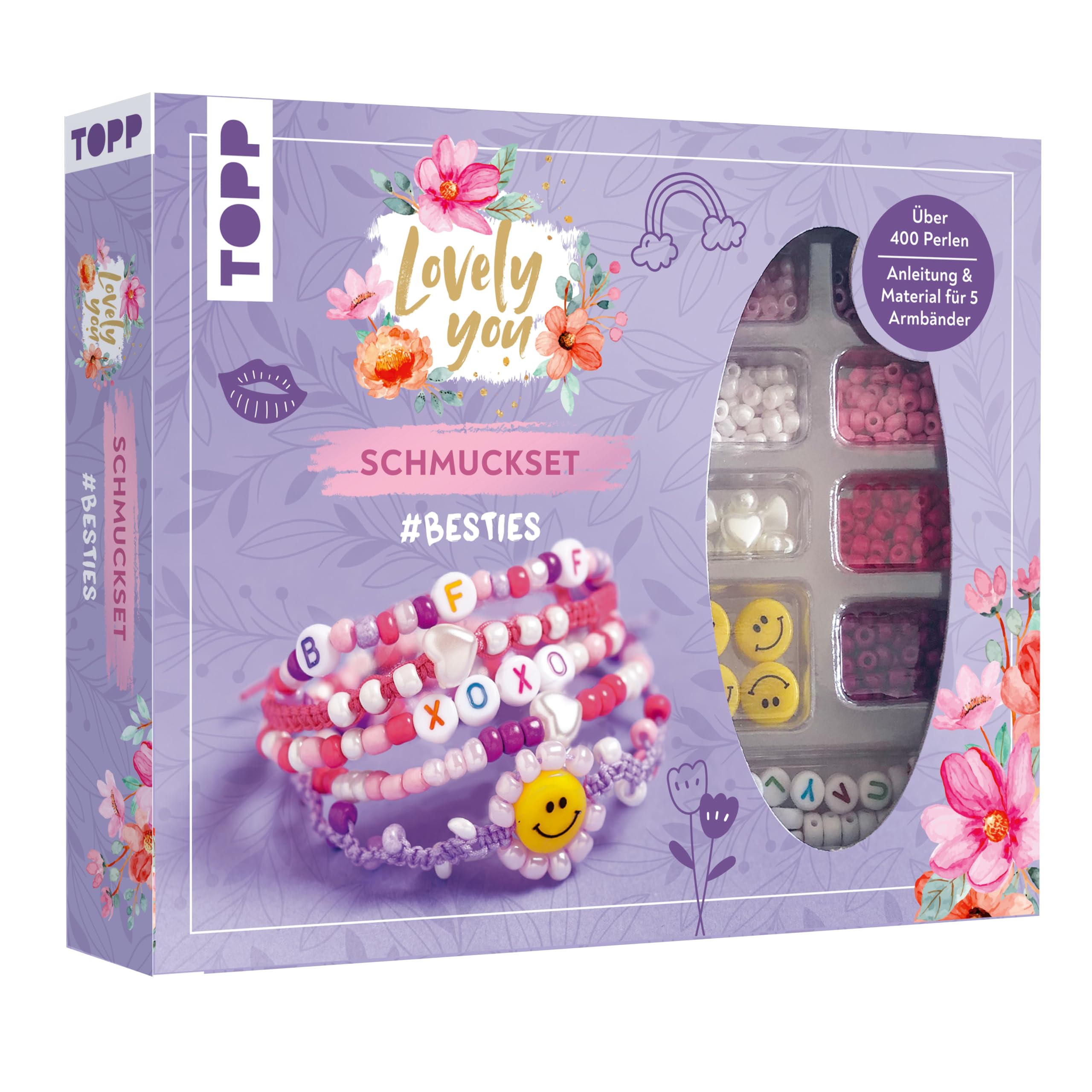 Lovely You Jewellery Set #Besties. Instructions and Material for 5 Bracelets. Over 400 Beads: Instructions, Friendship Test, Over 400 Colourful Beads, Heart, Smiley and Letter Beads