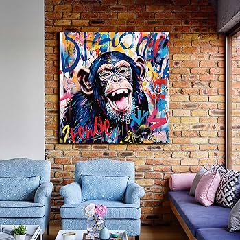 Amazon.co.jp: カラフルな落書きポップアートポスタープリント面白い