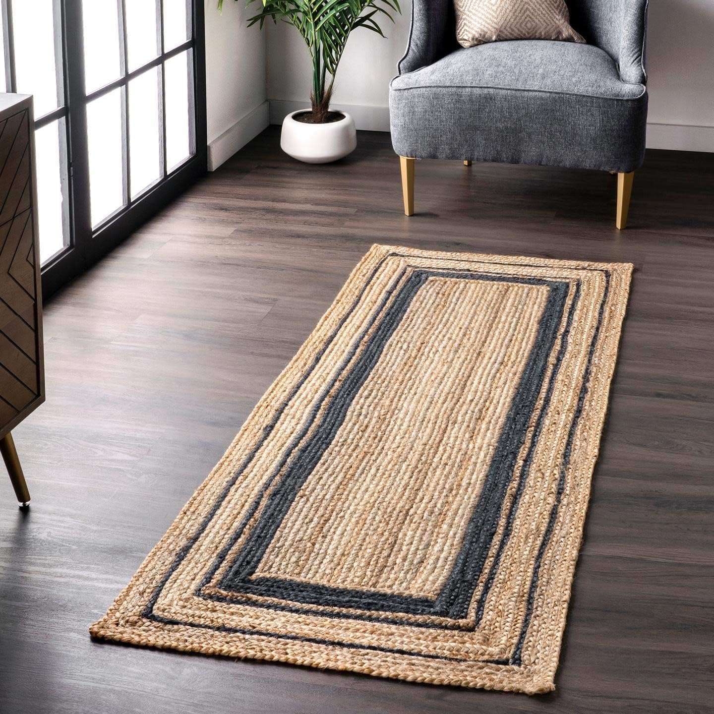 Handmade Jute Rug - 6ft x 8ft - Natural Floor Mat -12