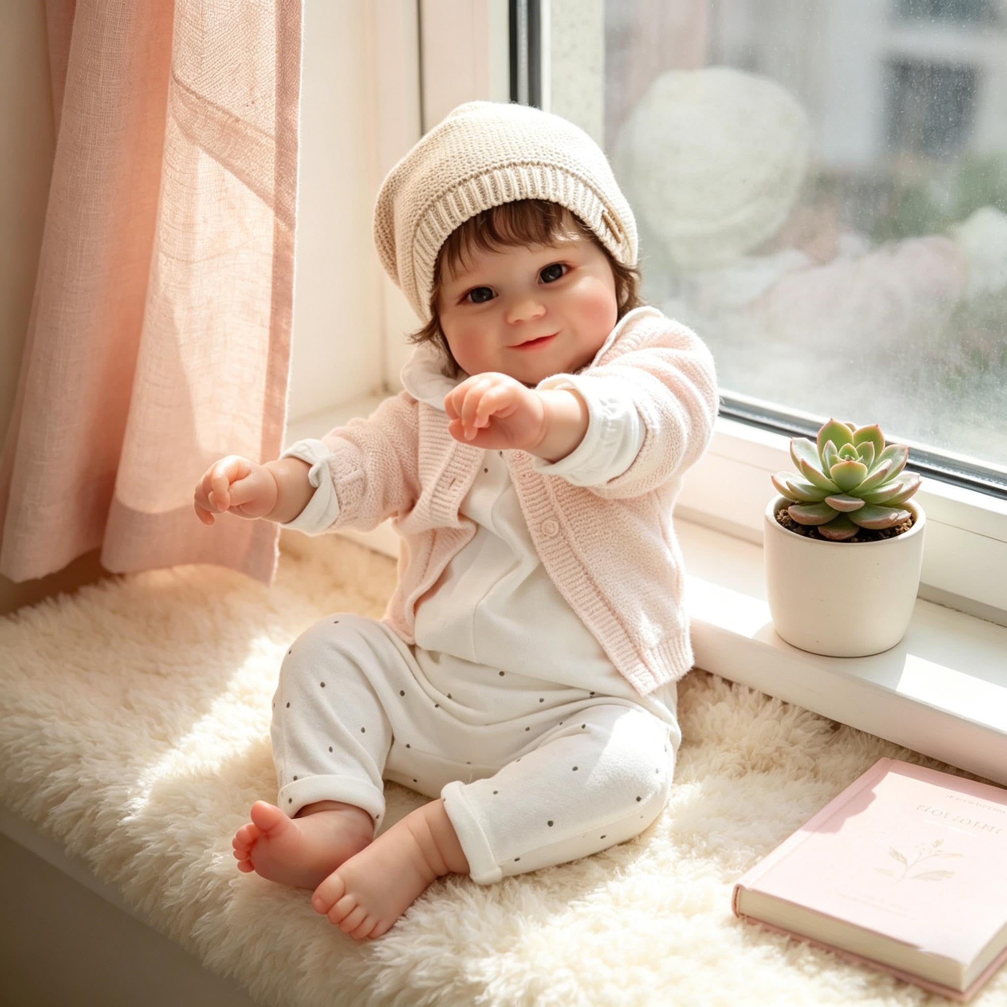 Pełne silikonowe lalki Reborn Baby Dolls 50 cm uśmiechnięta realistyczna lalka bobas dziewczynka prawdziwe życie Reborn lalki silikonowe na całe ciało winyl, realistyczna lalka noworodka z