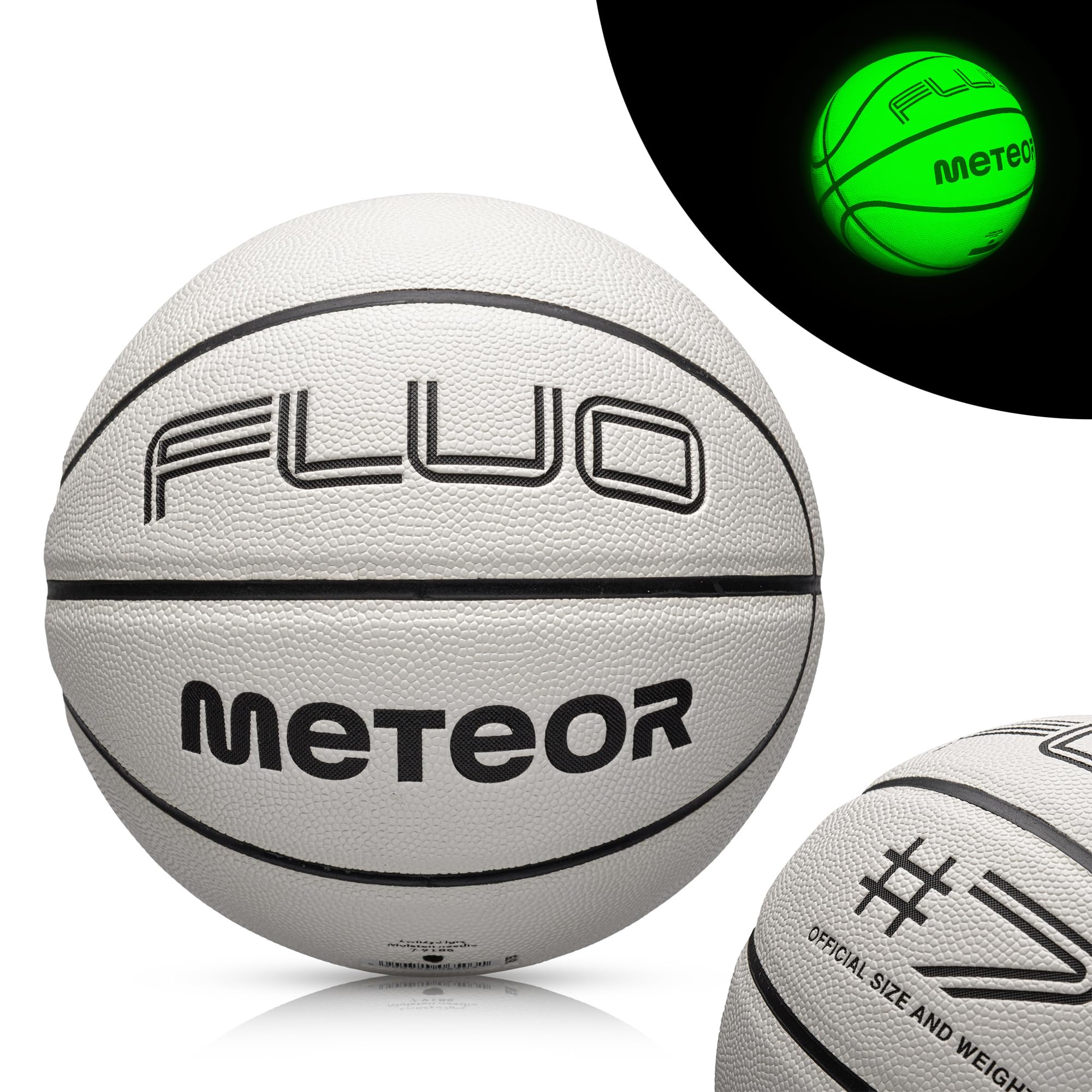 meteor Ballon de Basket-Ball Fluo Glowing Layup Taille 7 Jeunesse Femmes Hommes Idéal pour Les Mains des Enfants Idéal pour l'entraînement des Enfants Extérieur Intérieur