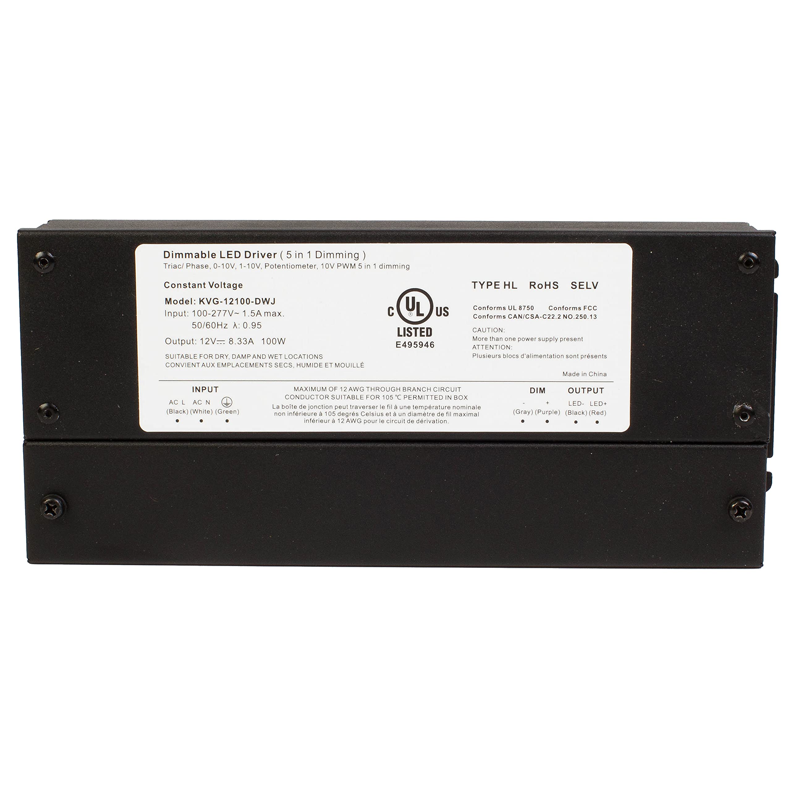 400W Triac Dimmable LED Driver 24V - 5-in-1 Compatible With Lutron Dimmer