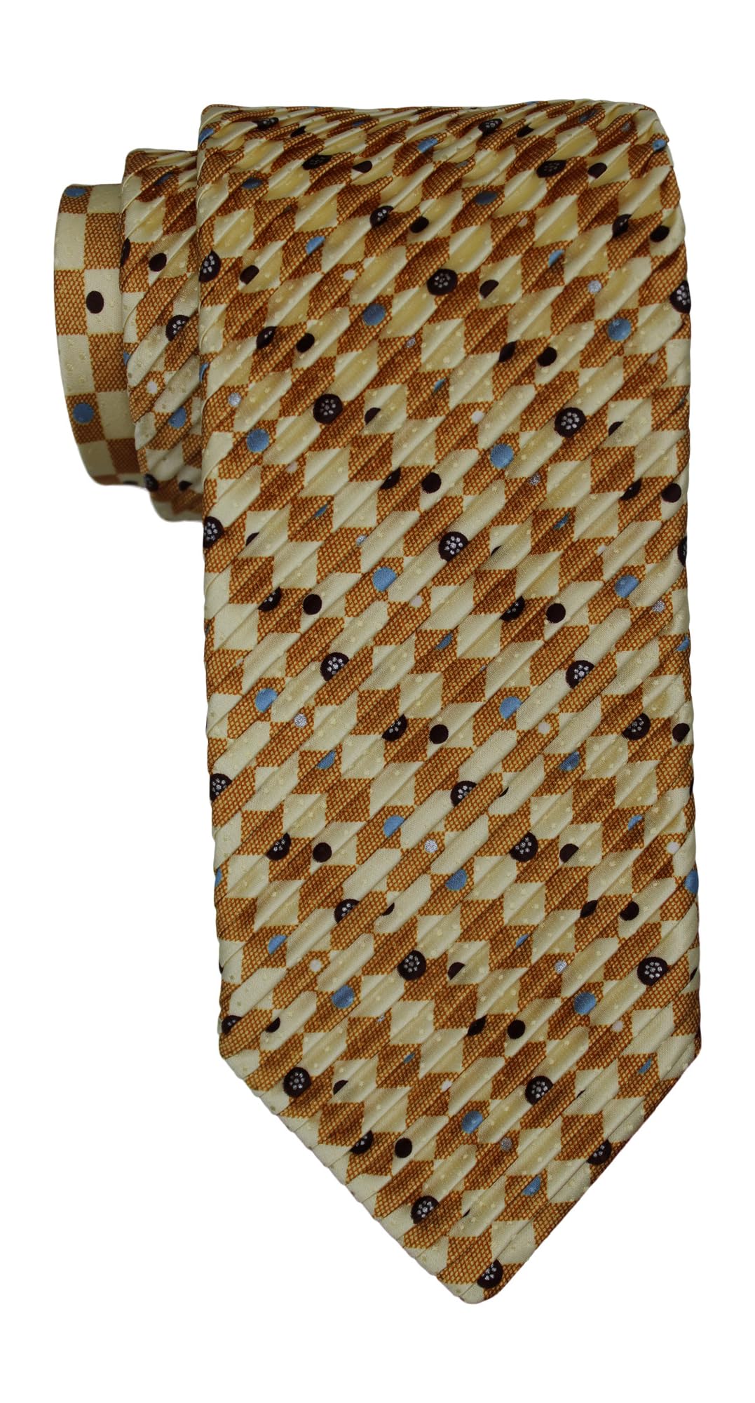 Italo Ferretti Gelbe geometrische Plisseekrawatte