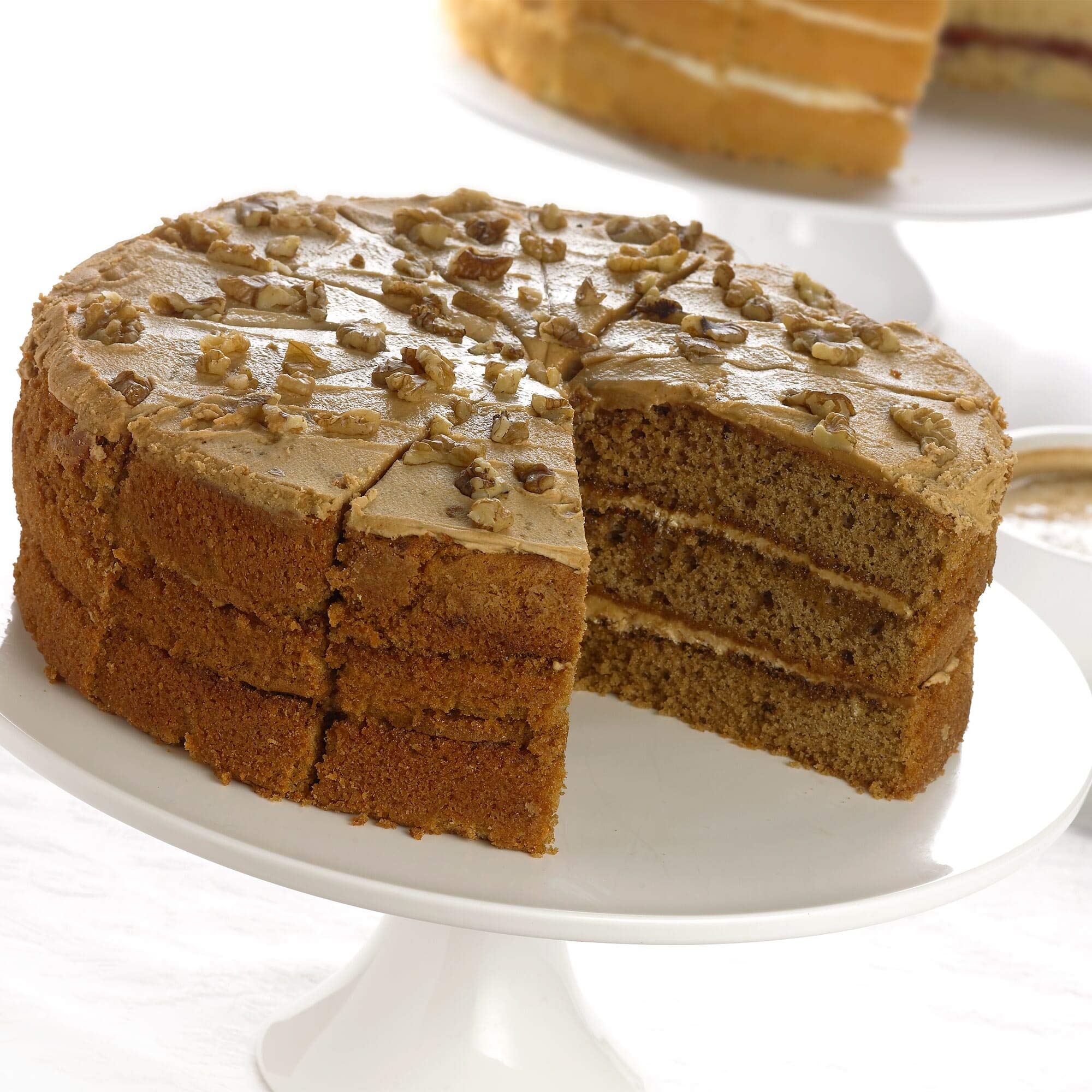 Handmade Cake Frozen Triple Layer Coffee & Walnut Cake - 1x14p/ptn