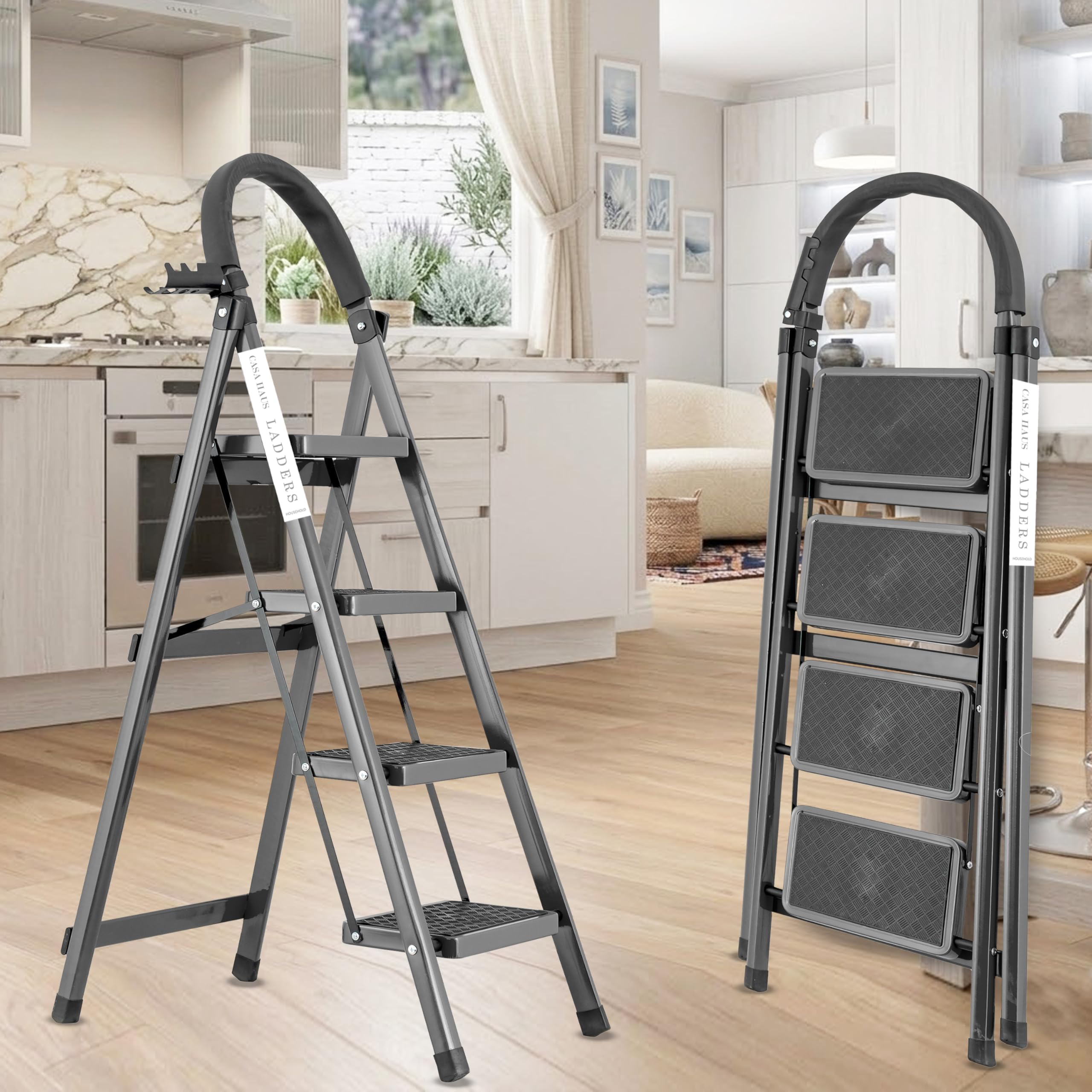 Casa Haus 6 Step Ladder - Heavy Duty & Foldable -17