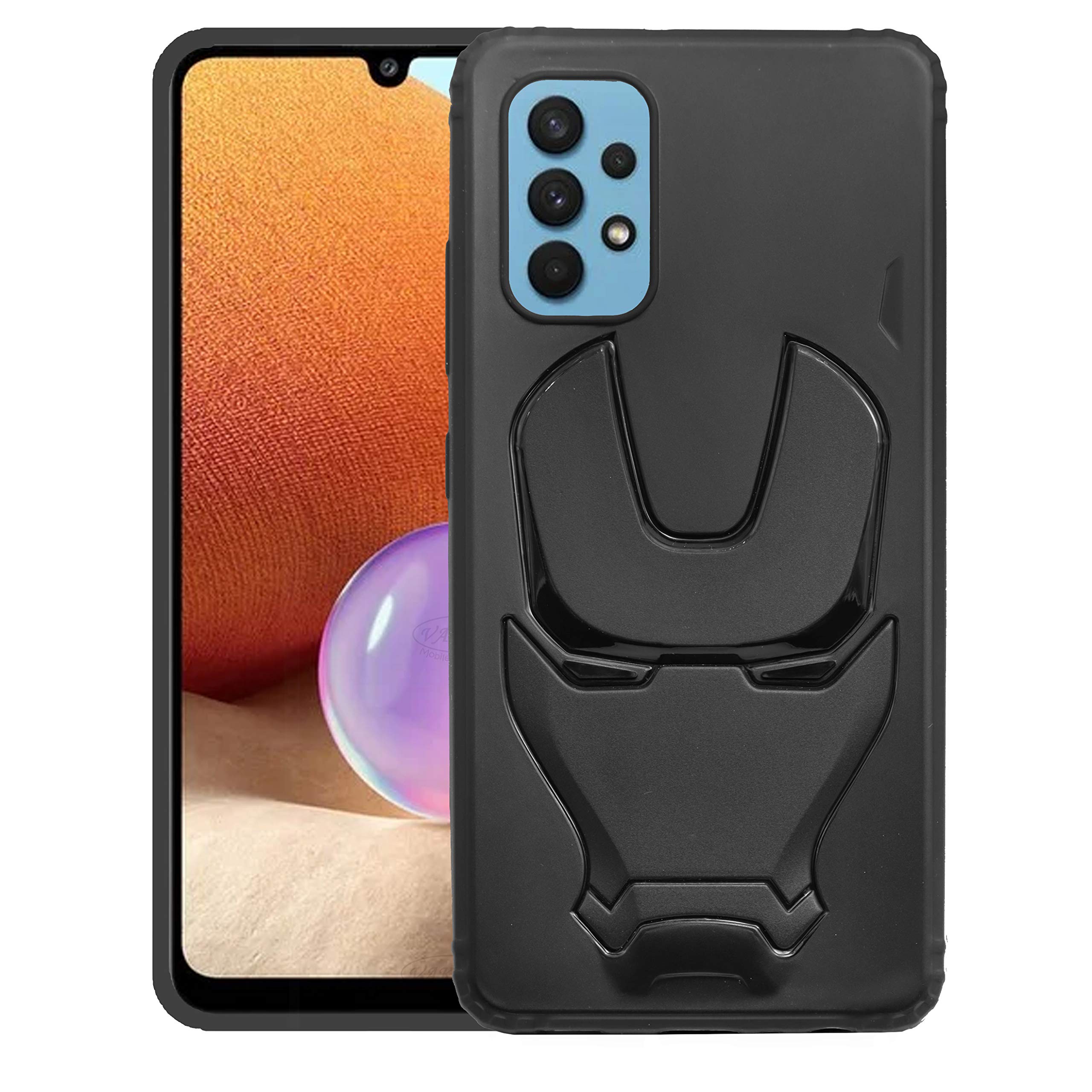 VAKIBO 3D Mask Iron Man Avenger Series Premium Shockproof Design Soft Silicon TPU Back Cover Case Suitable for Samsung Galaxy A32