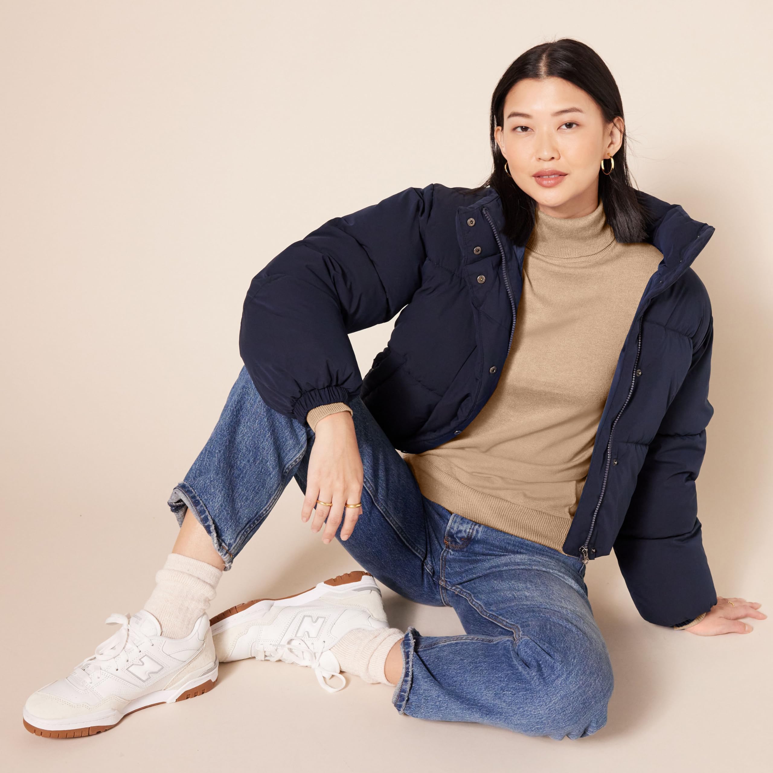 Amazon Essentials Donna Maglione A Collo Alto E Maniche Lunghe Leggero con vestibilità Classica (Taglie Forti Disponibili)