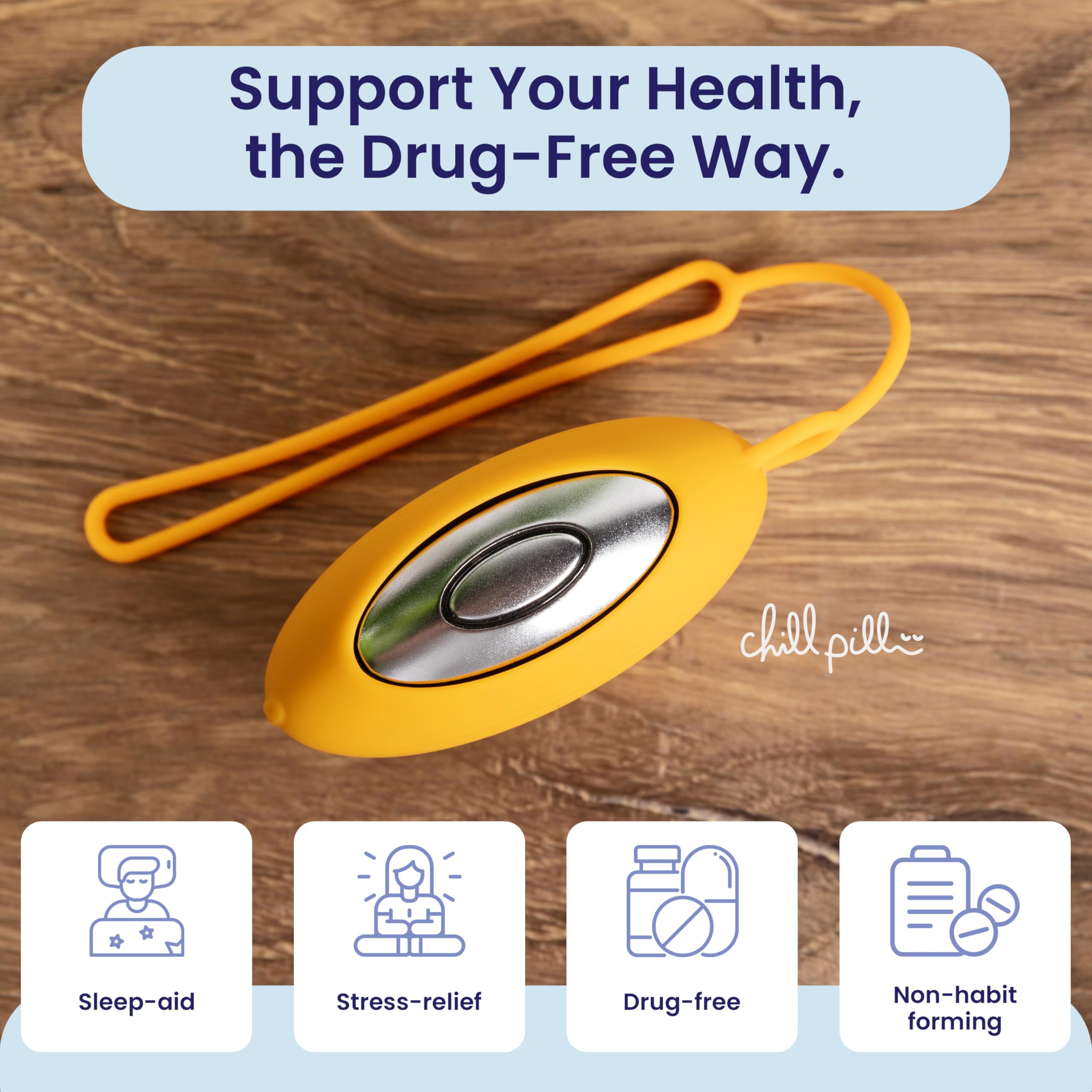 The Chill Pill Dispositivo compacto para dormir 2.0: la mejor ayuda para calmar el insomnio, no ingerible, recargable de larga duración, solución portátil y discreta para dormir
