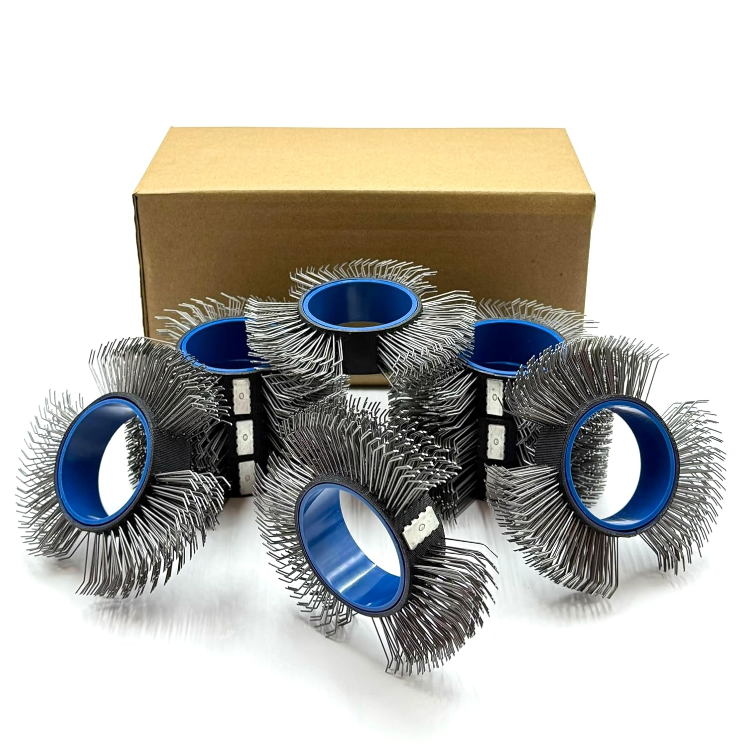10PCS, Abrasive Wire Wheel for Surface Blaster, 23mm Bristle Blasting Belt for Fast Rust, Paint, Corrosion Removal (0.7mm Carbon Spring Steel, a Box with Ten Belts)