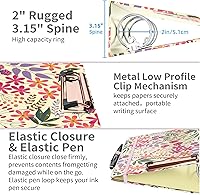 Vista 98 de Ospelelf Mini 3 Ring Binder, 2 Inch, Cute Pink Marble Binder for 5.5" x 8.5" with 5 Tab Dividers, File Folder Labels and Low Profile Clipboards