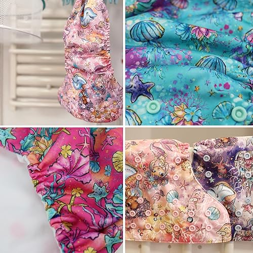 Miniatura 2 de Mama Koala 1.0 Baby Cloth Diapers Bundle(160070), with 6pcs 4-Layer Bumboo Inserts, and 2 Rolls Natural Liners