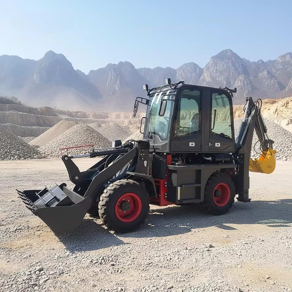 Versatile Hydraulic Towable Backhoe Loader Agricultural & Construction Machinery Mini Front End Loader and Excavator for Agriculture, Construction, Land Grading Trenching Municipal Maintenanc