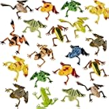 12 Pieces Plastic Frogs Toy Mini Vinyl Realistic Frog Decorations Fun Rain Forest Character Figures Lifelike Toy for Rana Crafting Party Supplies Home Decor Game