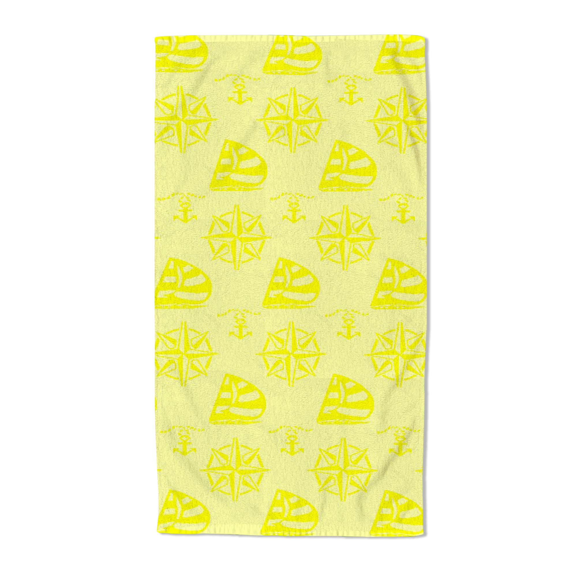 Velosso Turkish 100% Cotton Large Beach Swim Towel, super absorbent, ultra lightweight, perfect oversize towel, camping and holiday towel (Yellow, Embossed)