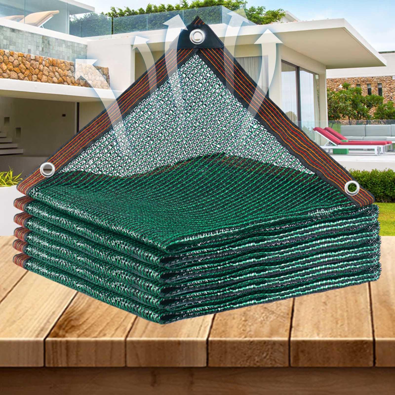 Malla de sombra verde transpirable para plantas, 9 x 10 m, tela con ojales, protección solar para invernaderos y jardines, uso duradero en exteriores