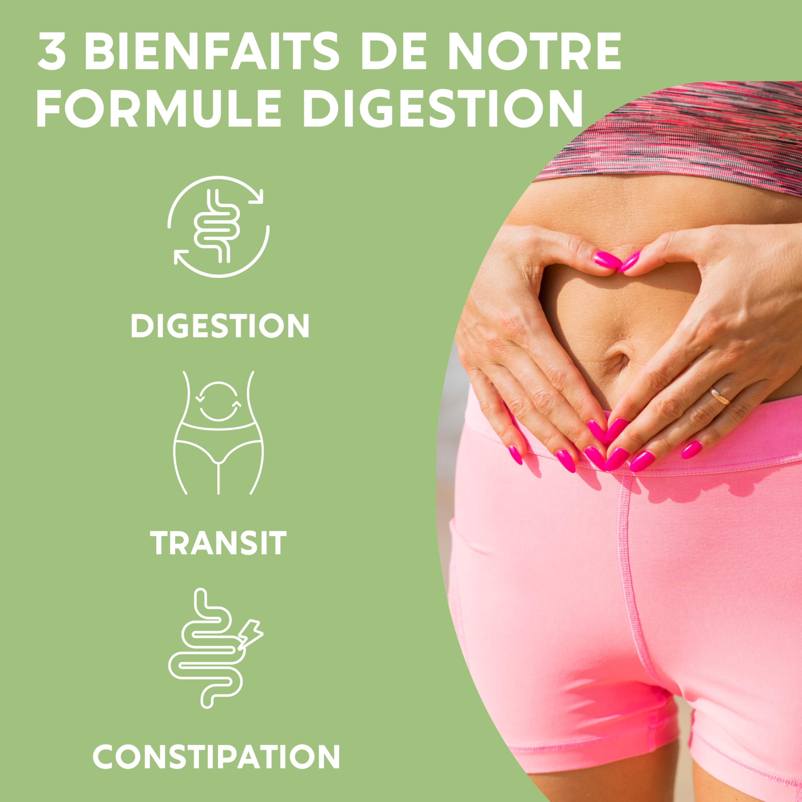 FORMULE DIGESTION | Digestion, Transit, Constipation, Detox Colon | Fenouil, Carvi, Anis vert, Réglisse, Charbon, Mélisse | 60 Gélules | Complement Alimentaire | Fabriqué en France